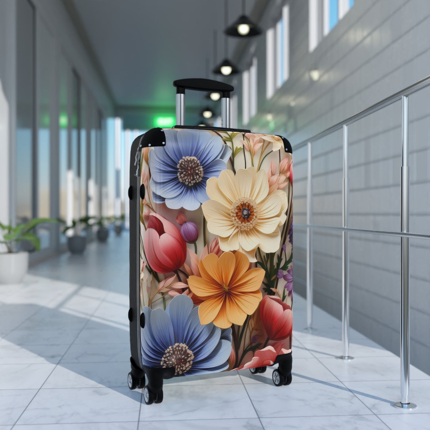 Nature Flowers Floral Paper Art Carry-On Suitcase - Stylish Luggage for Travelers