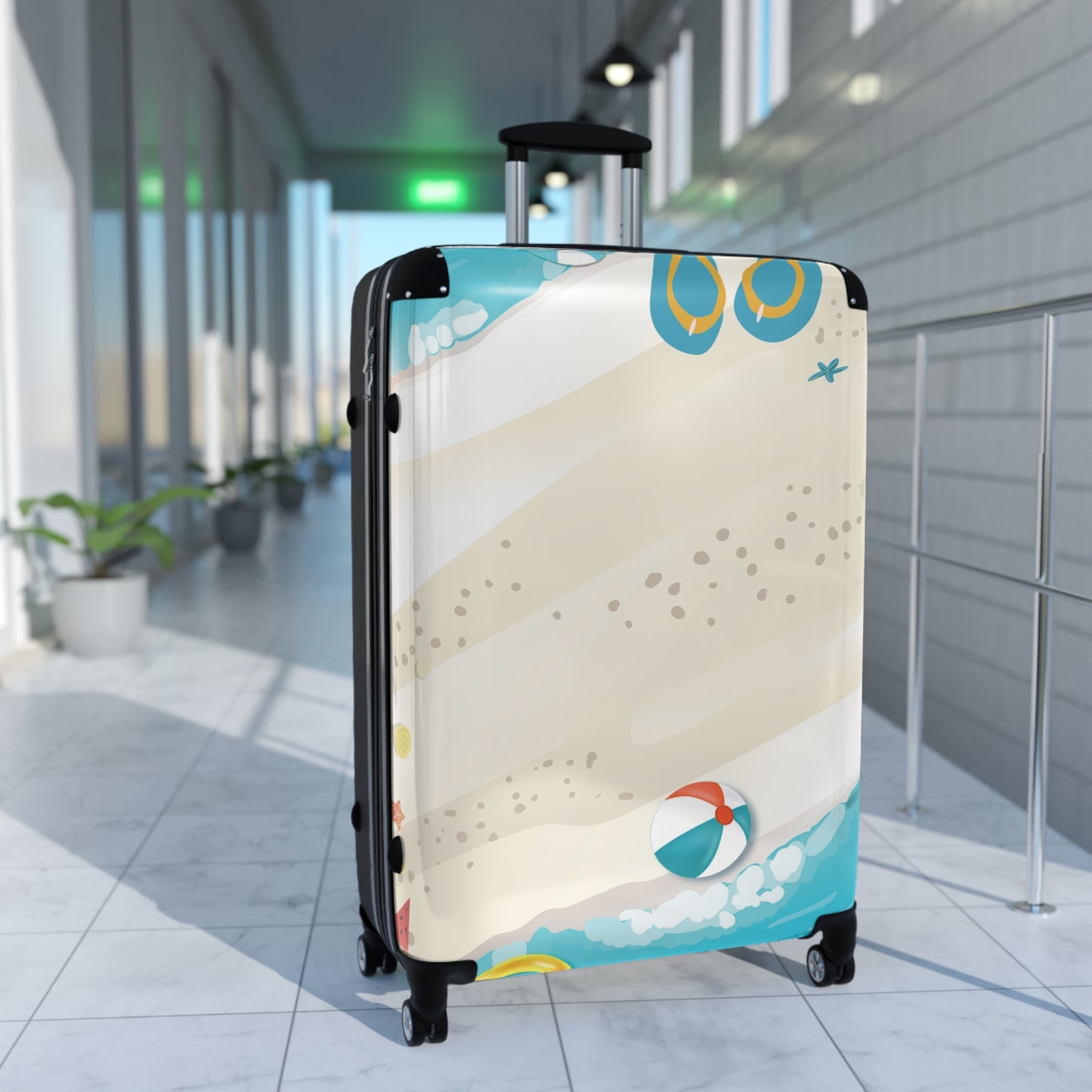 Nature Summer Beach Cartoon Art Carry-On Suitcase - Stylish Luggage for Travelers