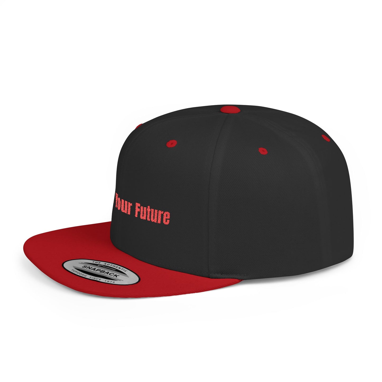 Text Create Your Future Flat Bill Snapback – Lightweight, Custom Fit, Premium Quality