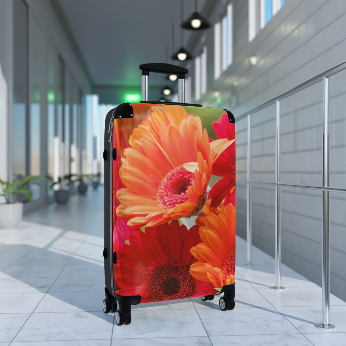 Nature Flowers Floral Gerbera Daisy Art Carry-On Suitcase - Stylish Luggage for Travelers