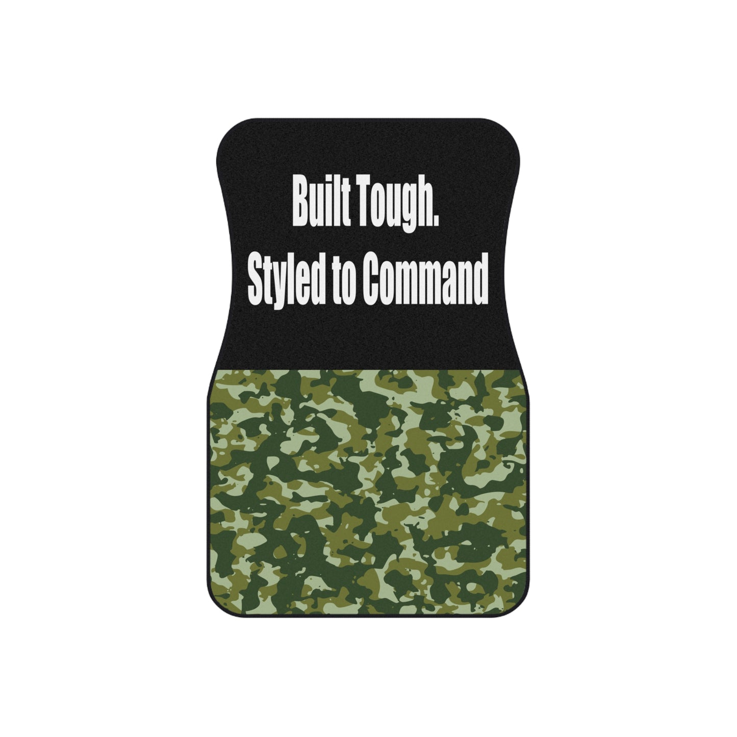 Army Built Tough Styled to Command Car Floor Mats – 2-Piece Front Set, Durable & Stylish, Universal Fit