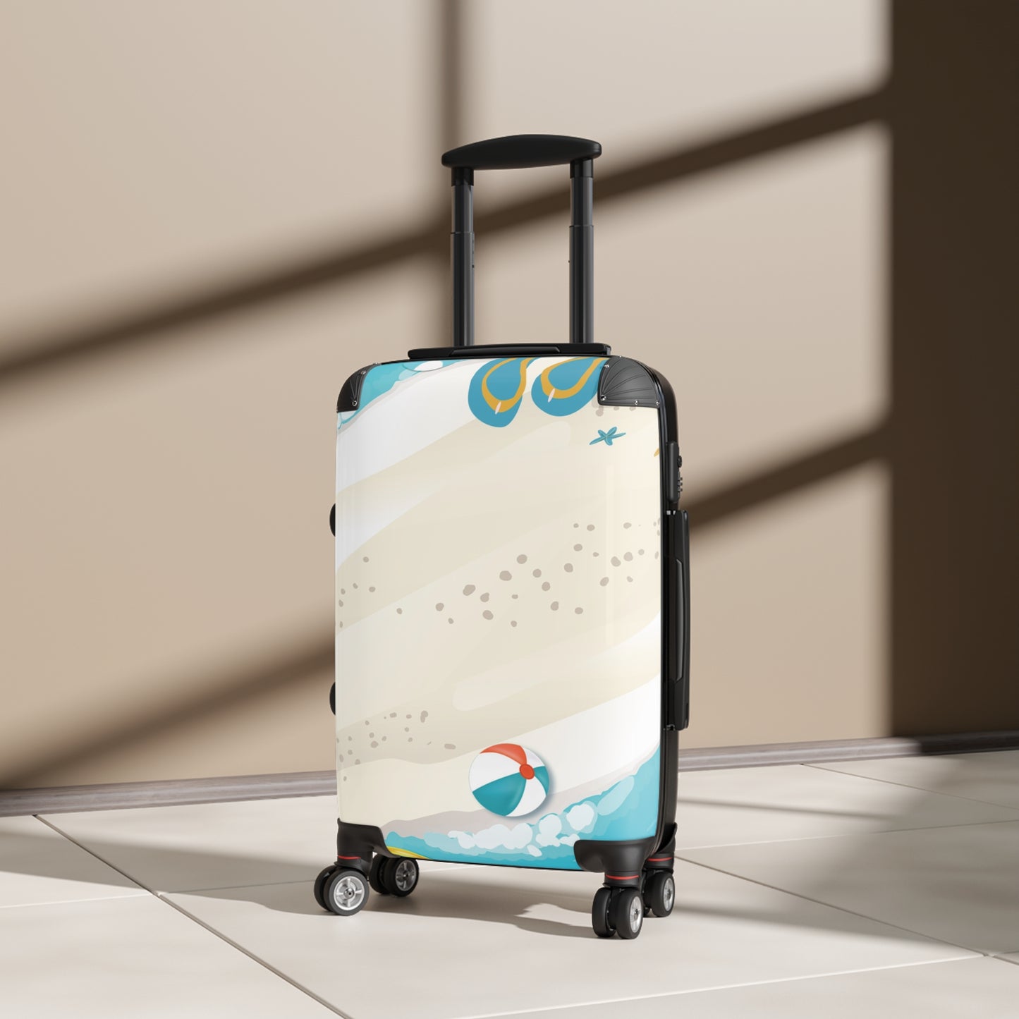 Nature Summer Beach Cartoon Art Carry-On Suitcase - Stylish Luggage for Travelers