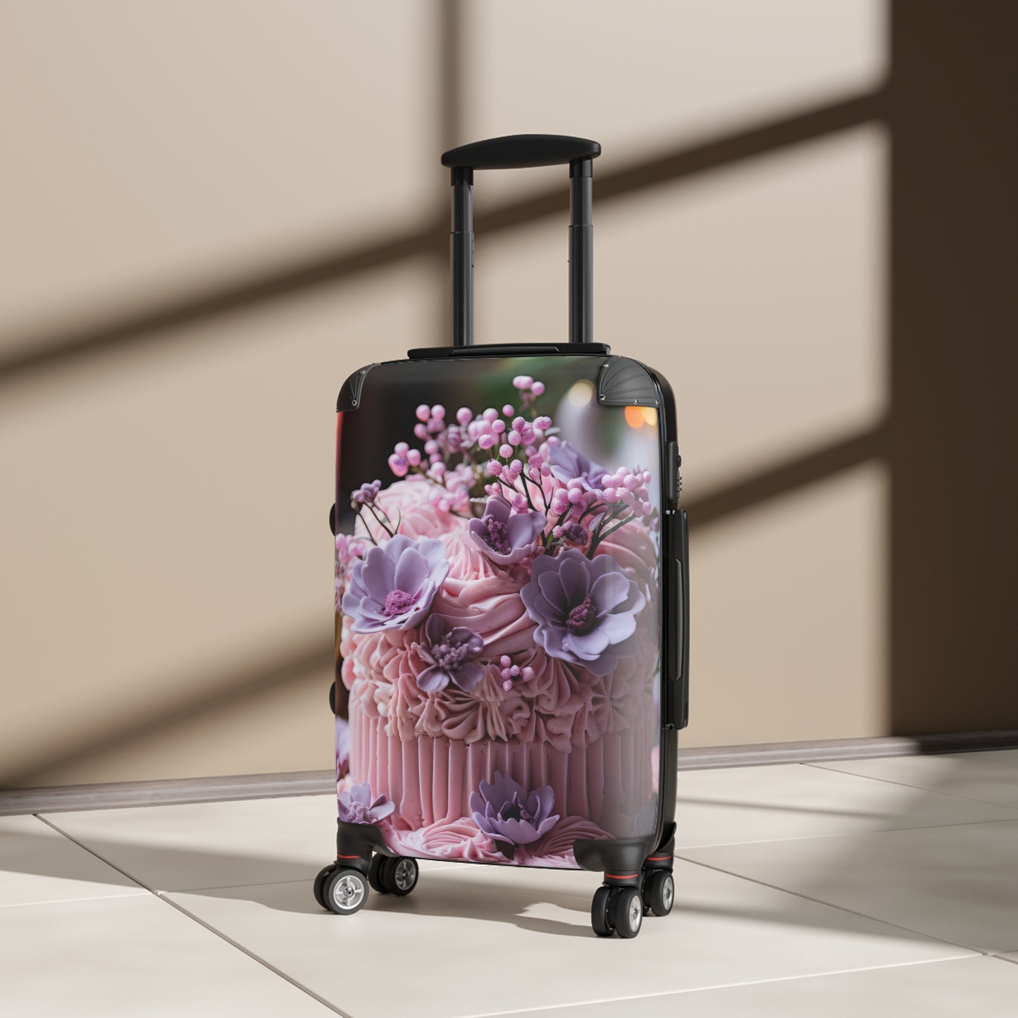 Nature Flowers Floral Purple Cake Art Carry-On Suitcase - Stylish Luggage for Travelers