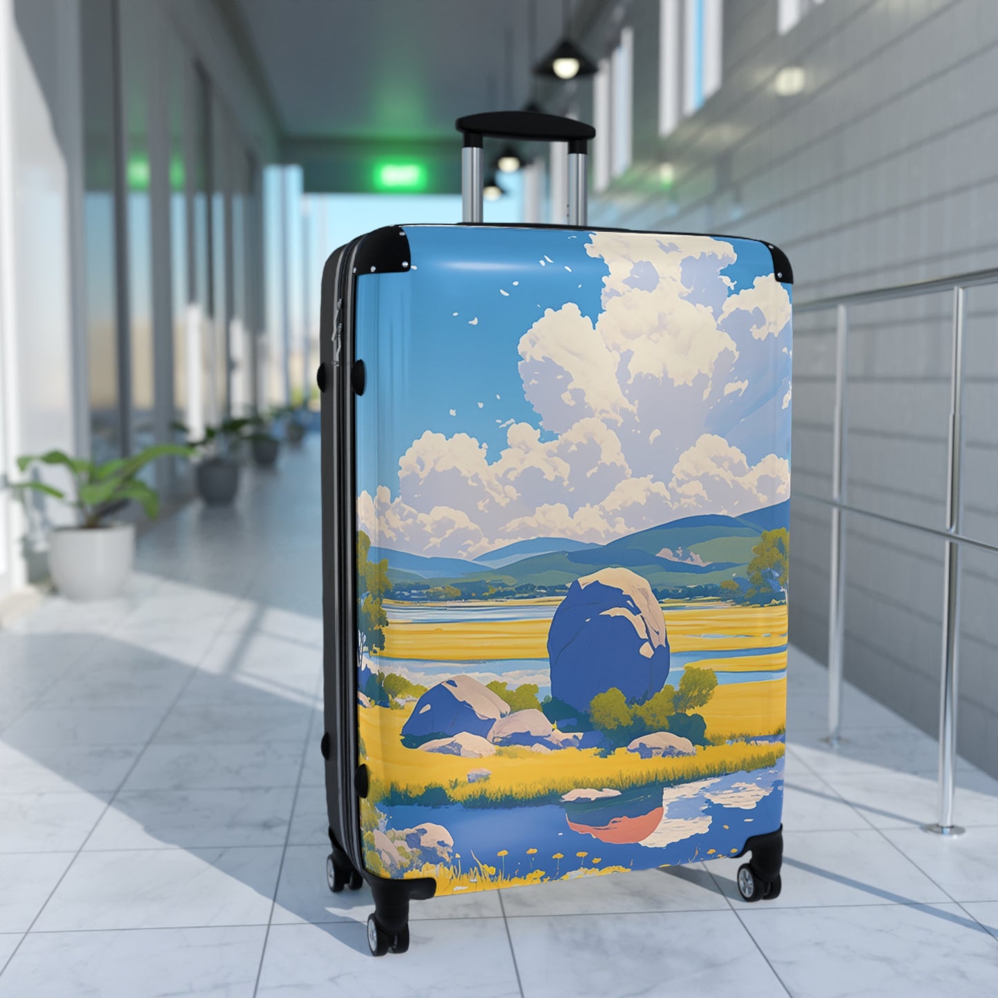 Nature Summer Blue Sky White Clouds Carry-On Suitcase - Stylish Luggage for Travelers