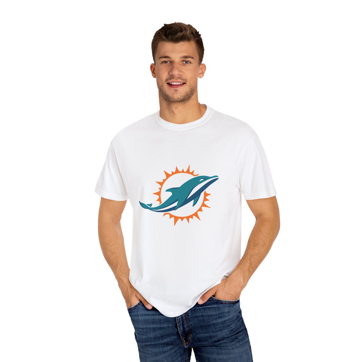 Miami Dolphins Football Merchandise Garment-Dyed T-Shirt – Premium Cotton Tee for Customization
