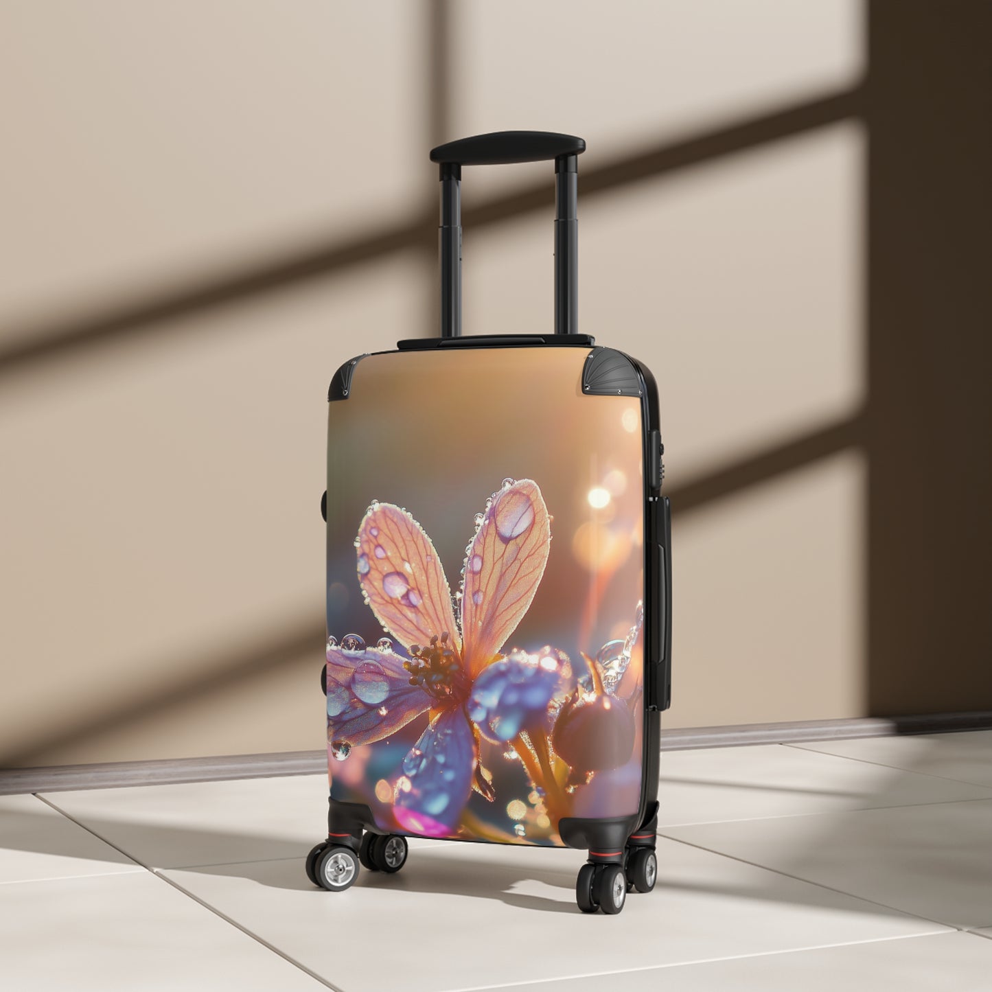 Nature Flowers Floral Sunshine Dewdrop Art Carry-On Suitcase - Stylish Luggage for Travelers