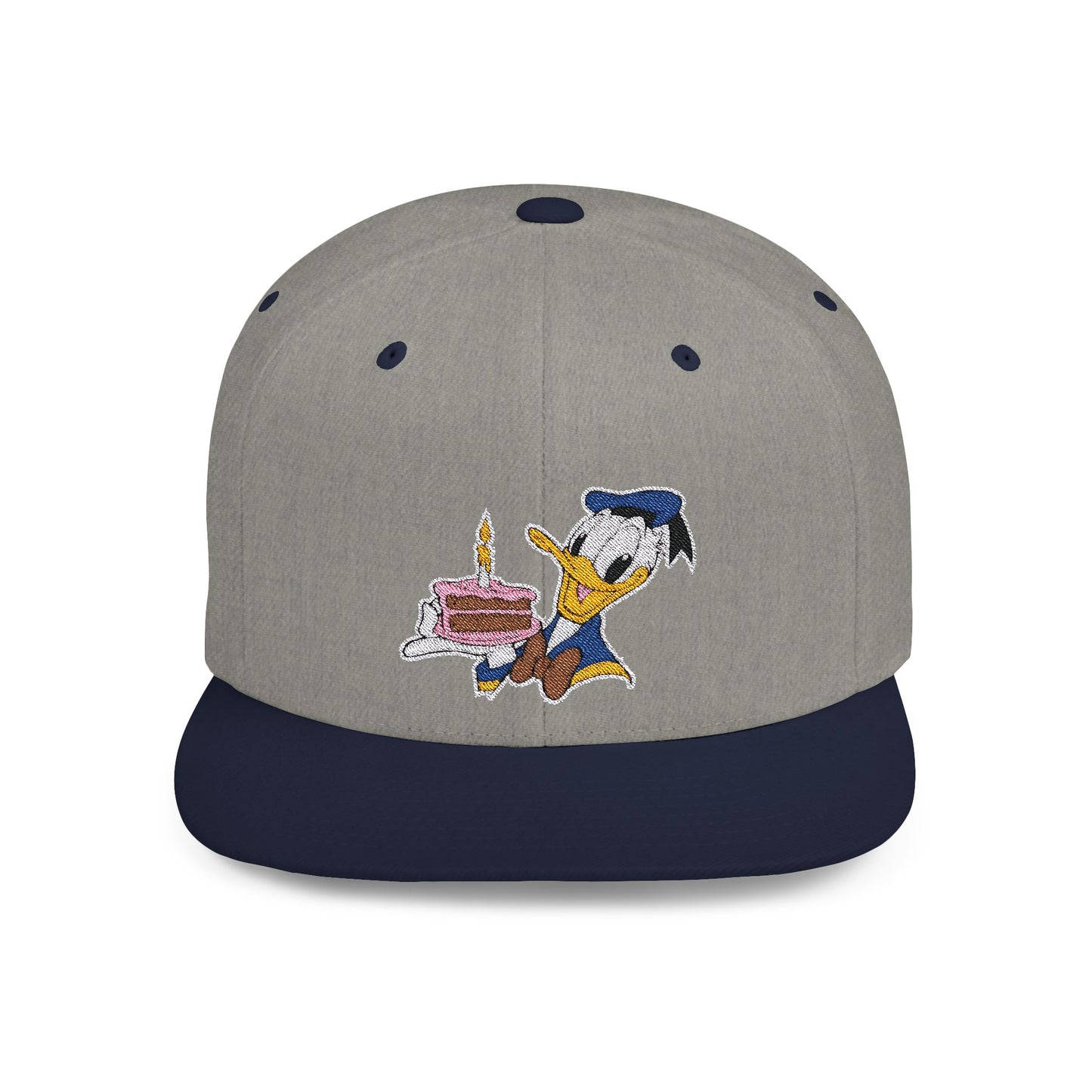 Donald Duck Birthday Cake Flat Bill Snapback – Lightweight, Custom Fit, Premium Quality