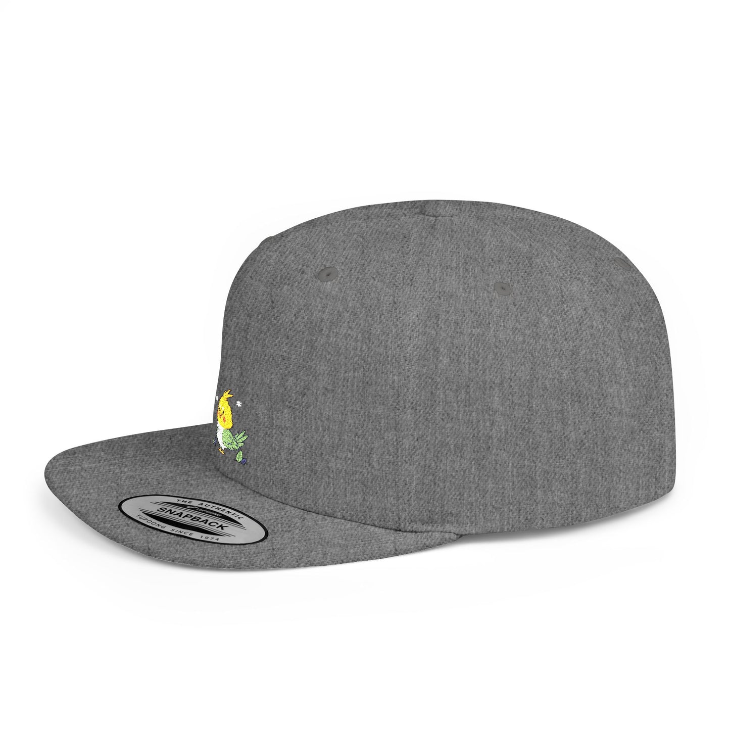 Icons Embroidered Cute Bird Flat Bill Snapback – Lightweight, Custom Fit, Premium Quality