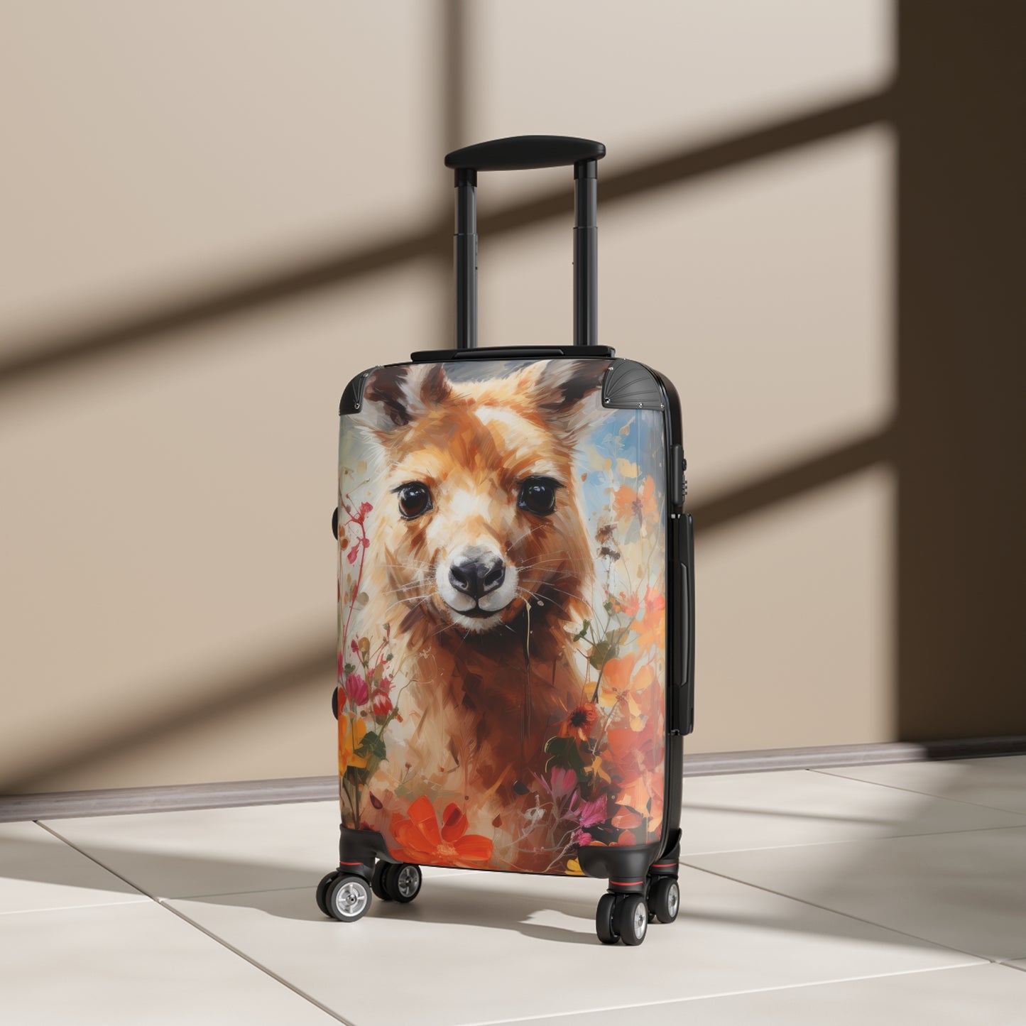 Nature Flowers Floral Cute Kangaroo Art Carry-On Suitcase - Stylish Luggage for Travelers