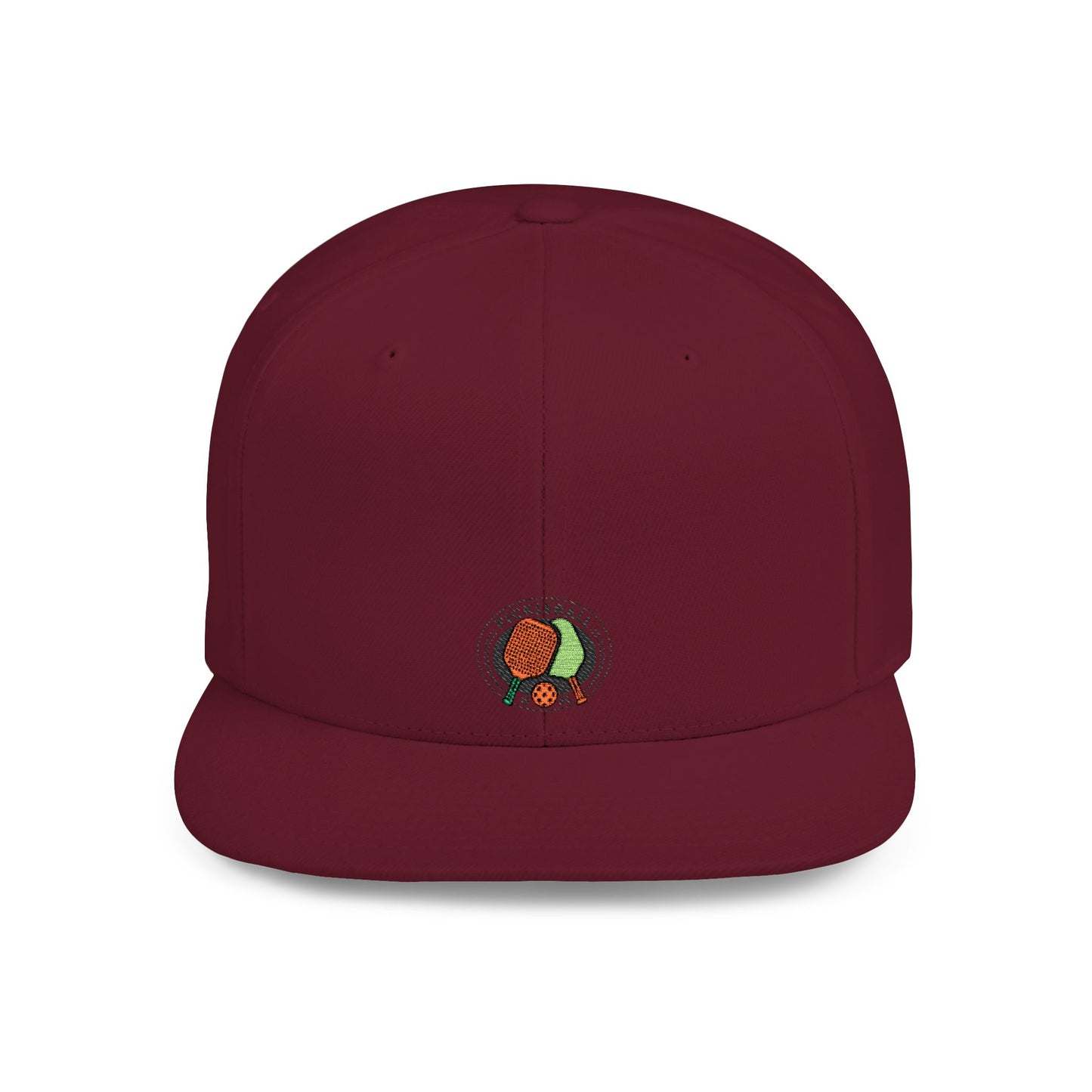 Icons Embroidered Pickle Ball Flat Bill Snapback – Lightweight, Custom Fit, Premium Quality