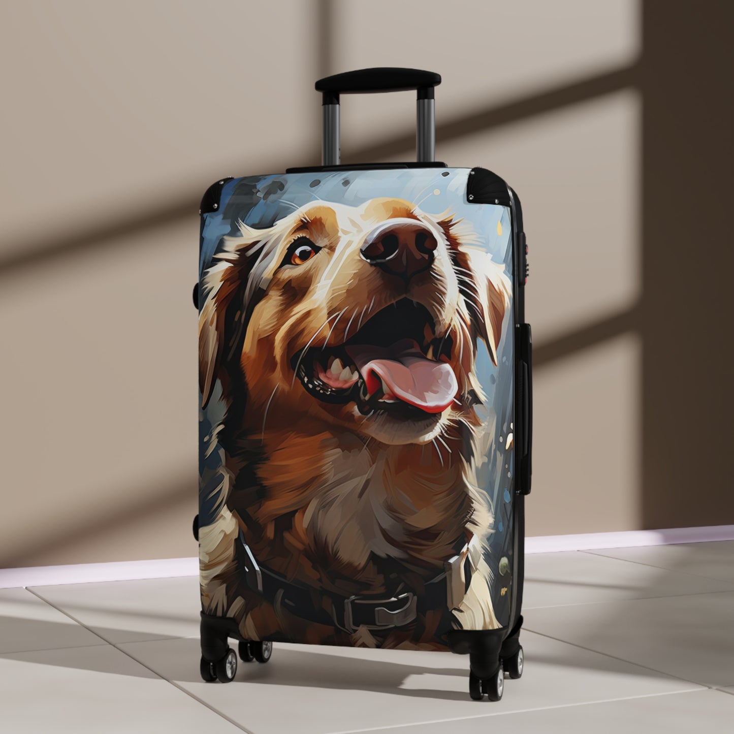 Nature Flowers Floral Happy Dog Art Carry-On Suitcase - Stylish Luggage for Travelers