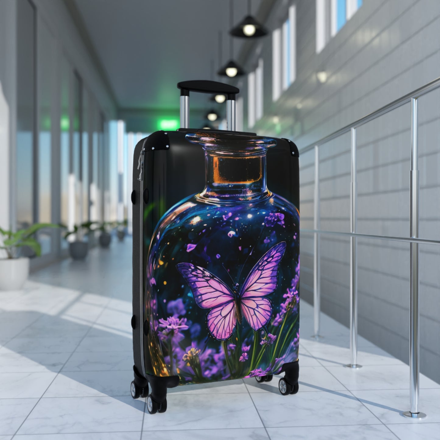 Nature Butterflies Glass Bottle Art Carry-On Suitcase - Stylish Luggage for Travelers