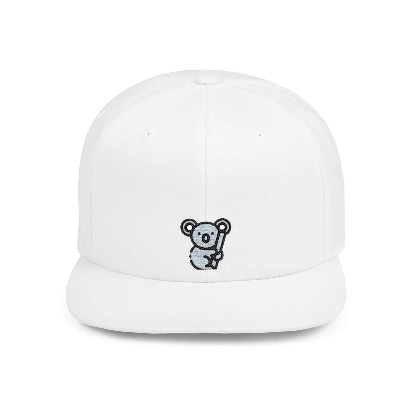 Icons Embroidered Koala Flat Bill Snapback – Lightweight, Custom Fit, Premium Quality