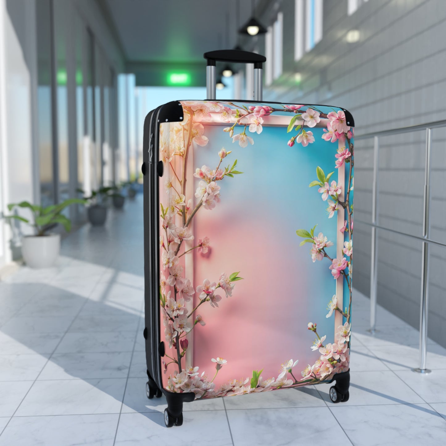 Nature Flowers Floral Square Art Carry-On Suitcase - Stylish Luggage for Travelers
