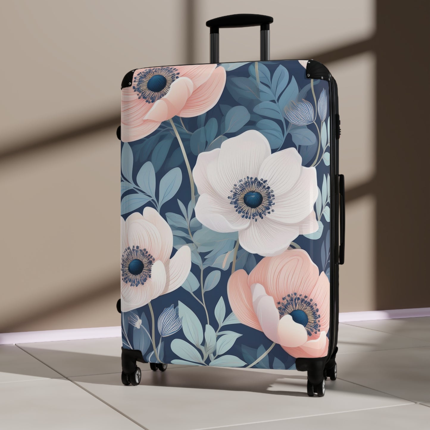 Nature Flowers Floral Pink and White Art Carry-On Suitcase - Stylish Luggage for Travelers