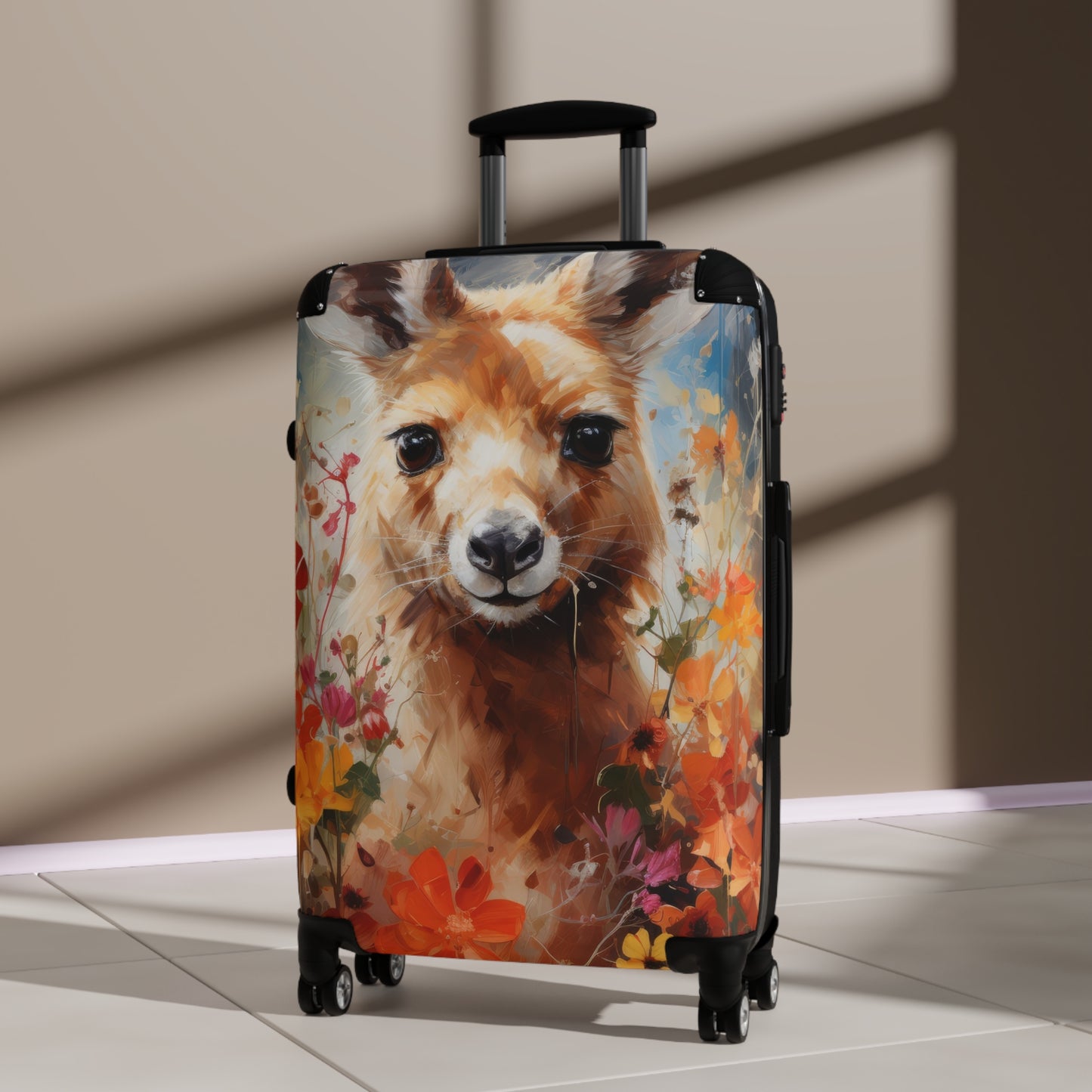 Nature Flowers Floral Cute Kangaroo Art Carry-On Suitcase - Stylish Luggage for Travelers