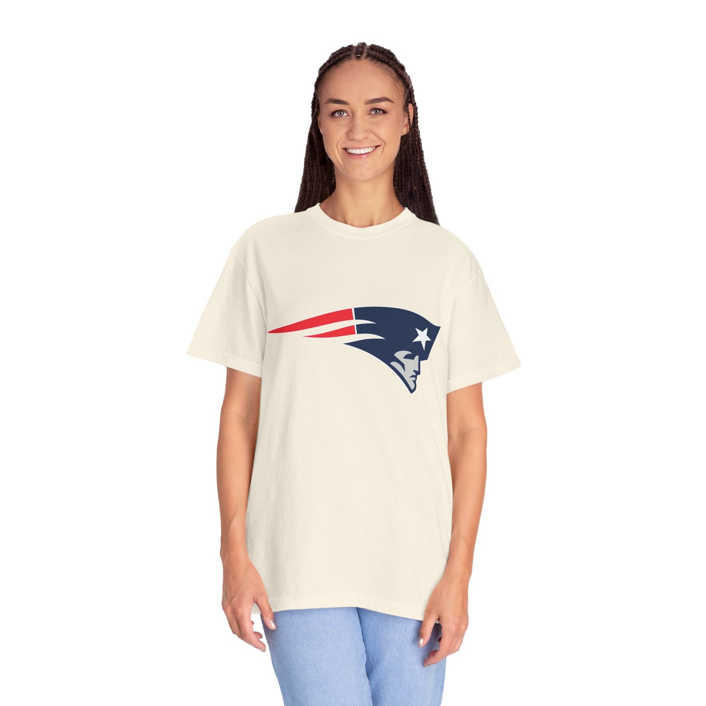 New England Patriots Gear Garment-Dyed T-Shirt – Premium Cotton Tee for Customization
