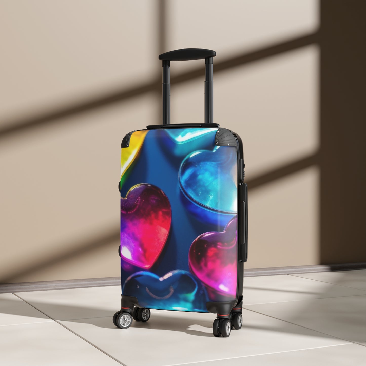 Love Heart 3D Art Carry-On Suitcase - Stylish Luggage for Travelers