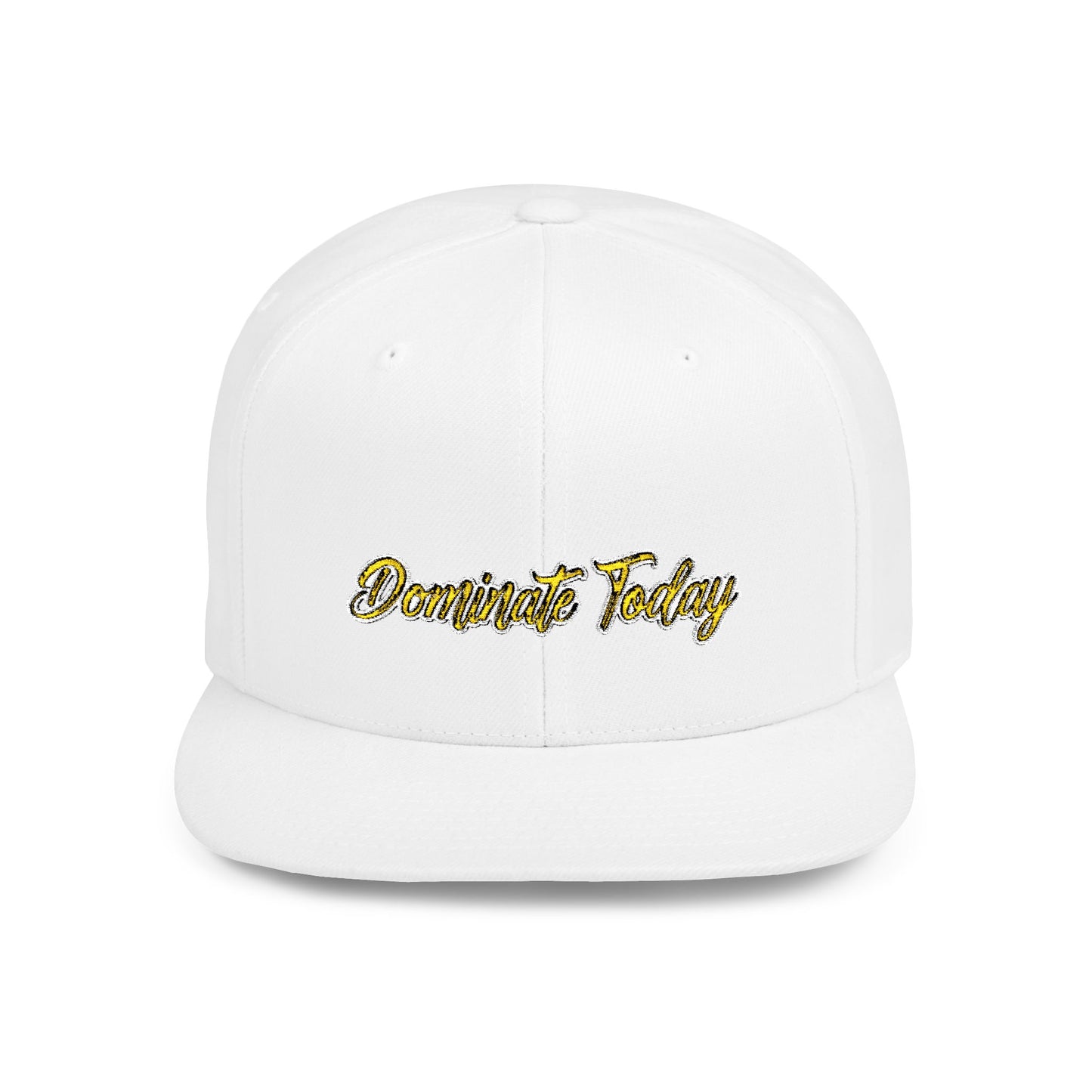 Text Dominate Today Flat Bill Snapback – Lightweight, Custom Fit, Premium Quality
