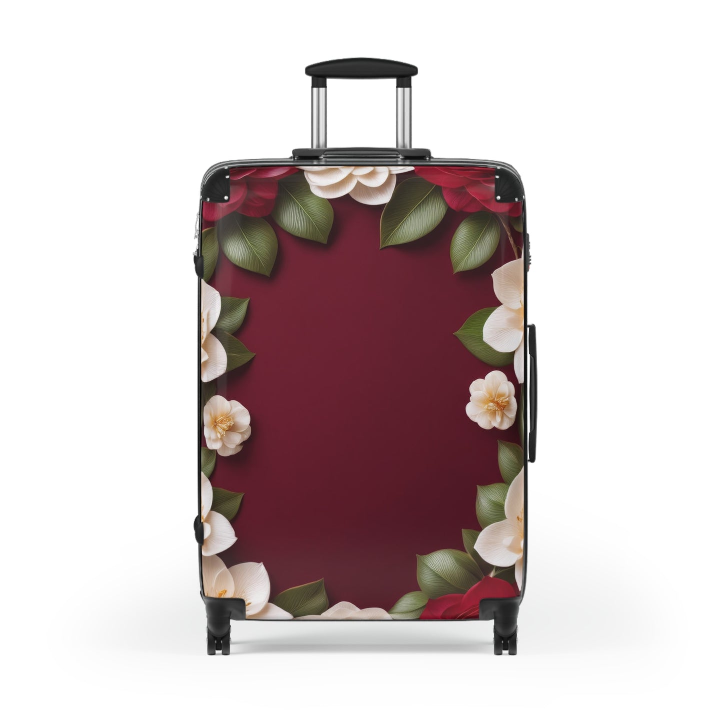 Nature Flowers Floral Red and White Art Carry-On Suitcase - Stylish Luggage for Travelers