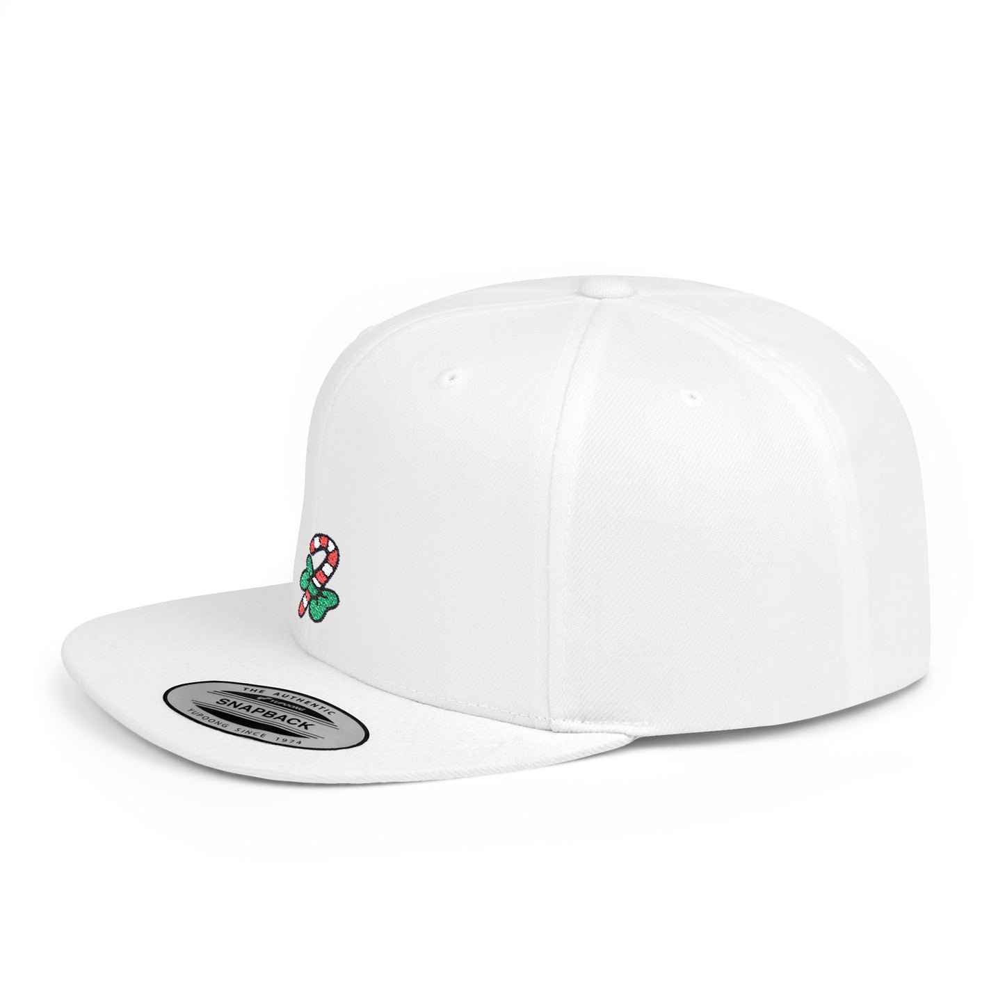 Icons Embroidered Candy Christmas Flat Bill Snapback – Lightweight, Custom Fit, Premium Quality