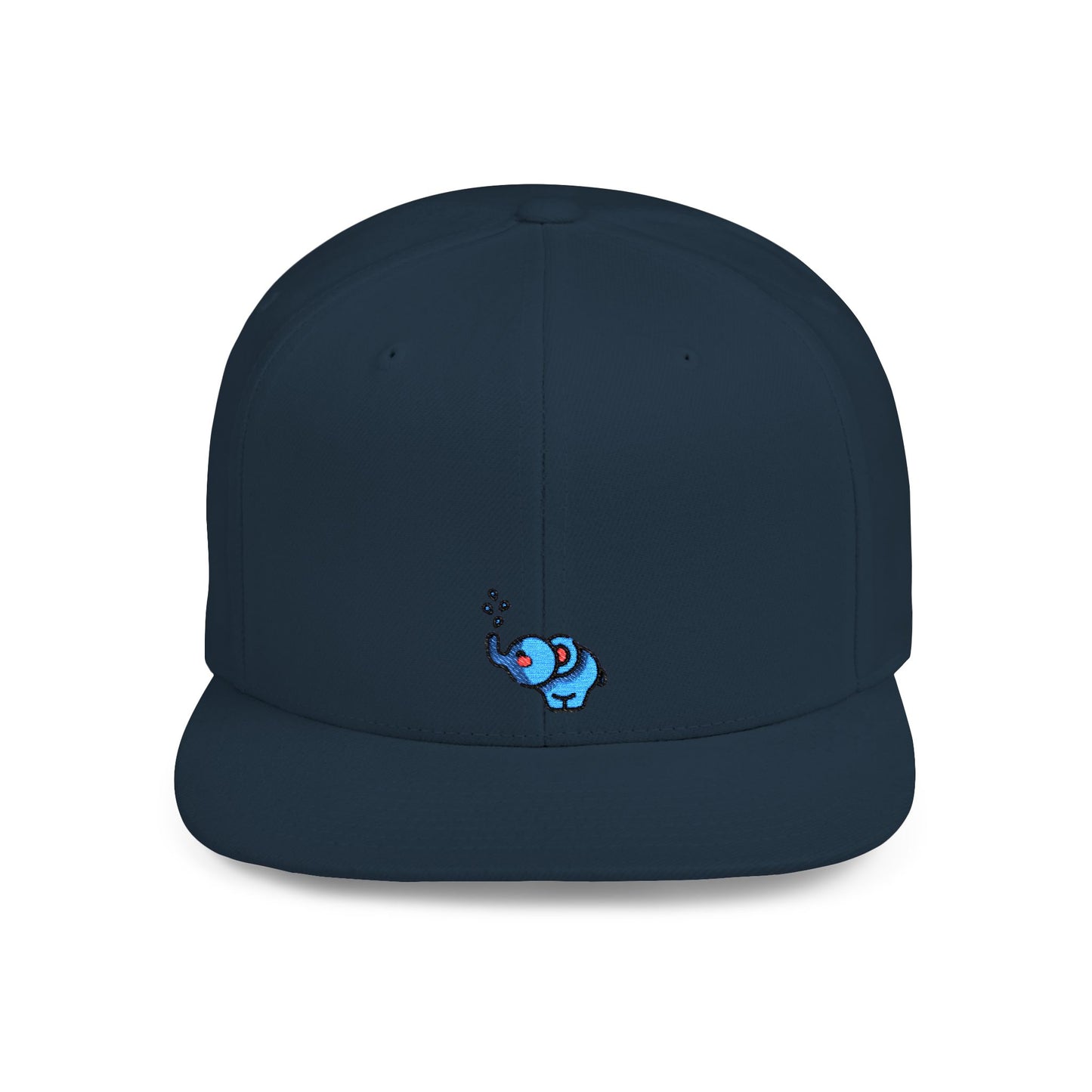 Icons Embroidered Elephant Water Splash Print Flat Bill Snapback – Lightweight, Custom Fit, Premium Quality