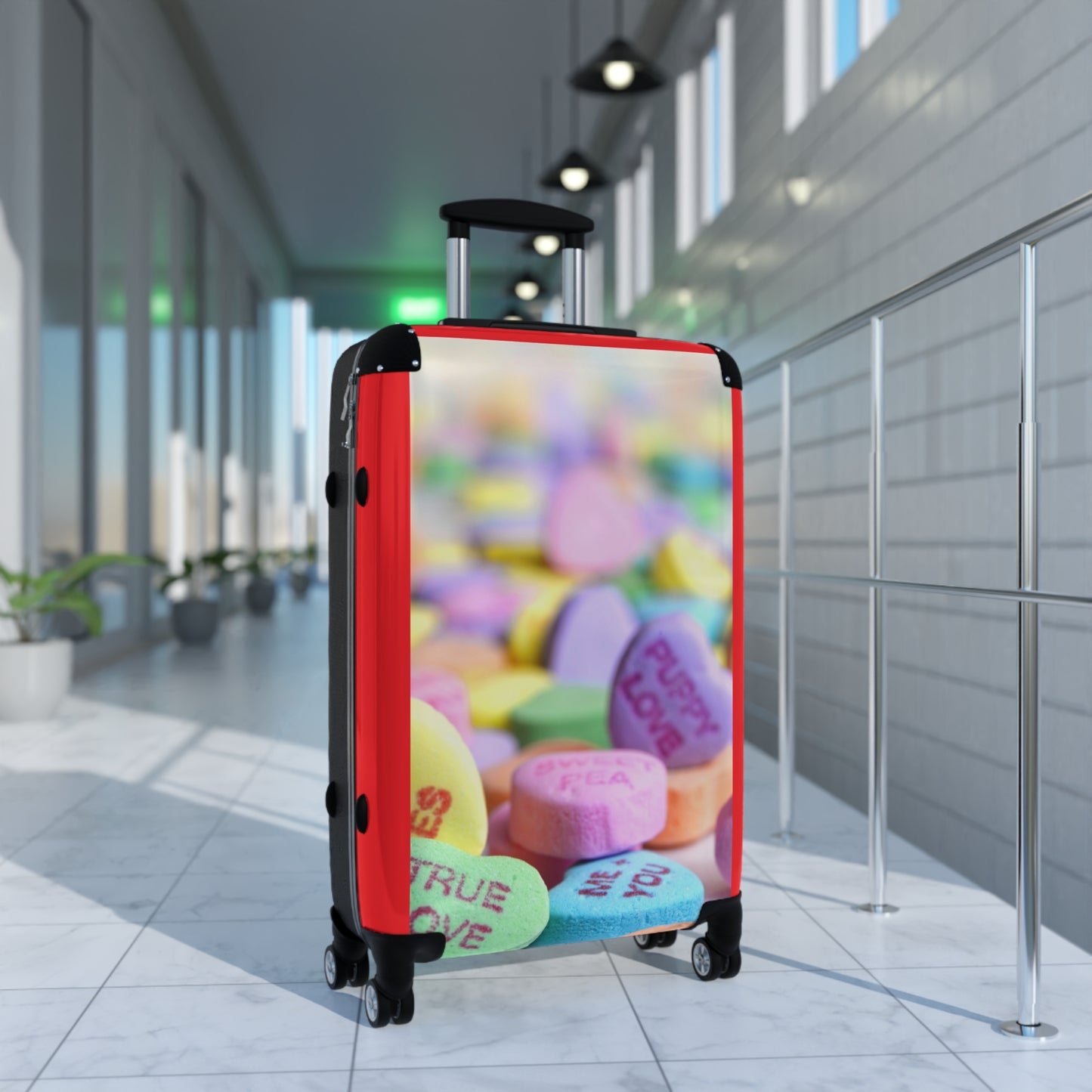 Love Heart Valentine Art Carry-On Suitcase - Stylish Luggage for Travelers