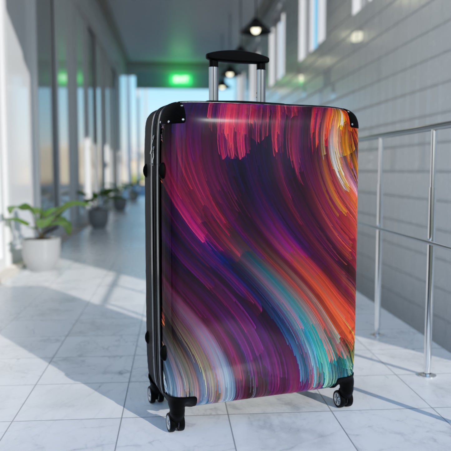 Abstract Swirl Pattern Carry-On Suitcase - Stylish Luggage for Travelers