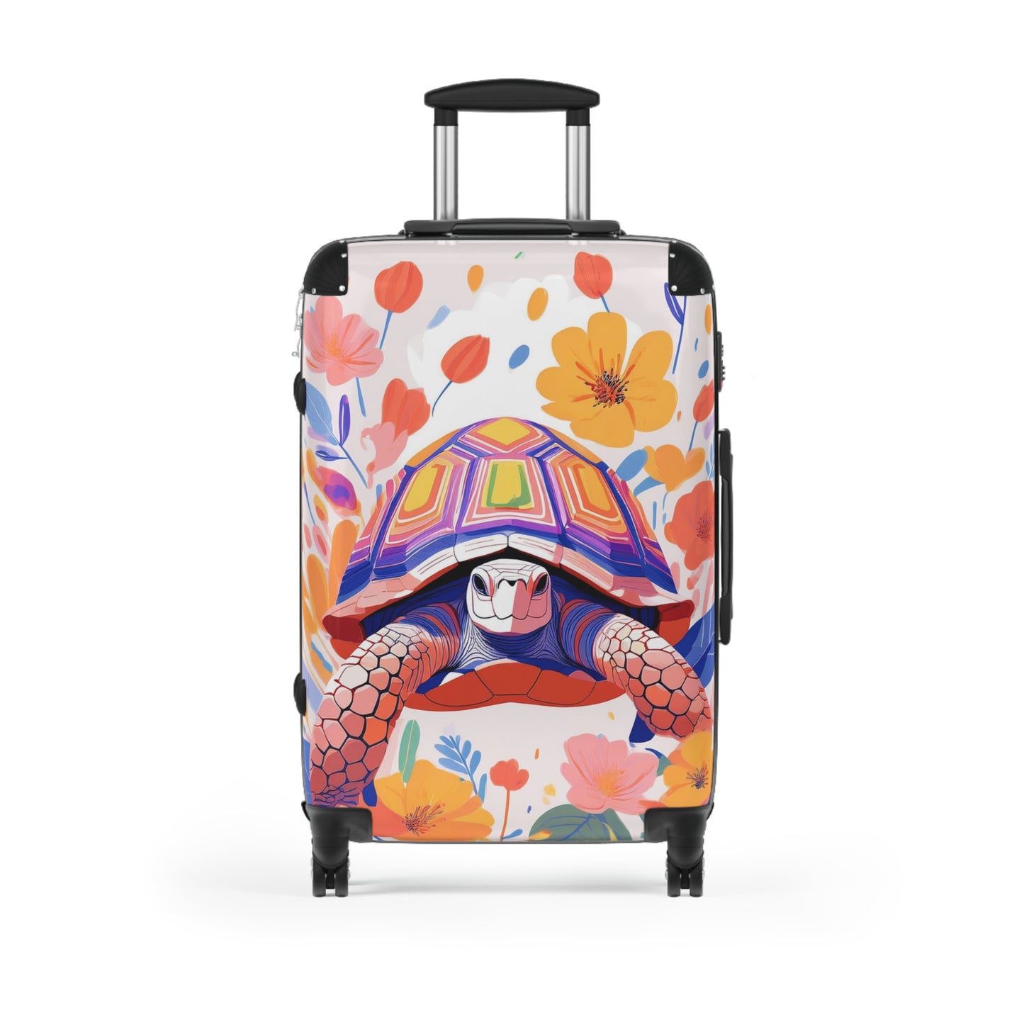 Nature Flowers Floral Colorful Turtle Art Carry-On Suitcase - Stylish Luggage for Travelers
