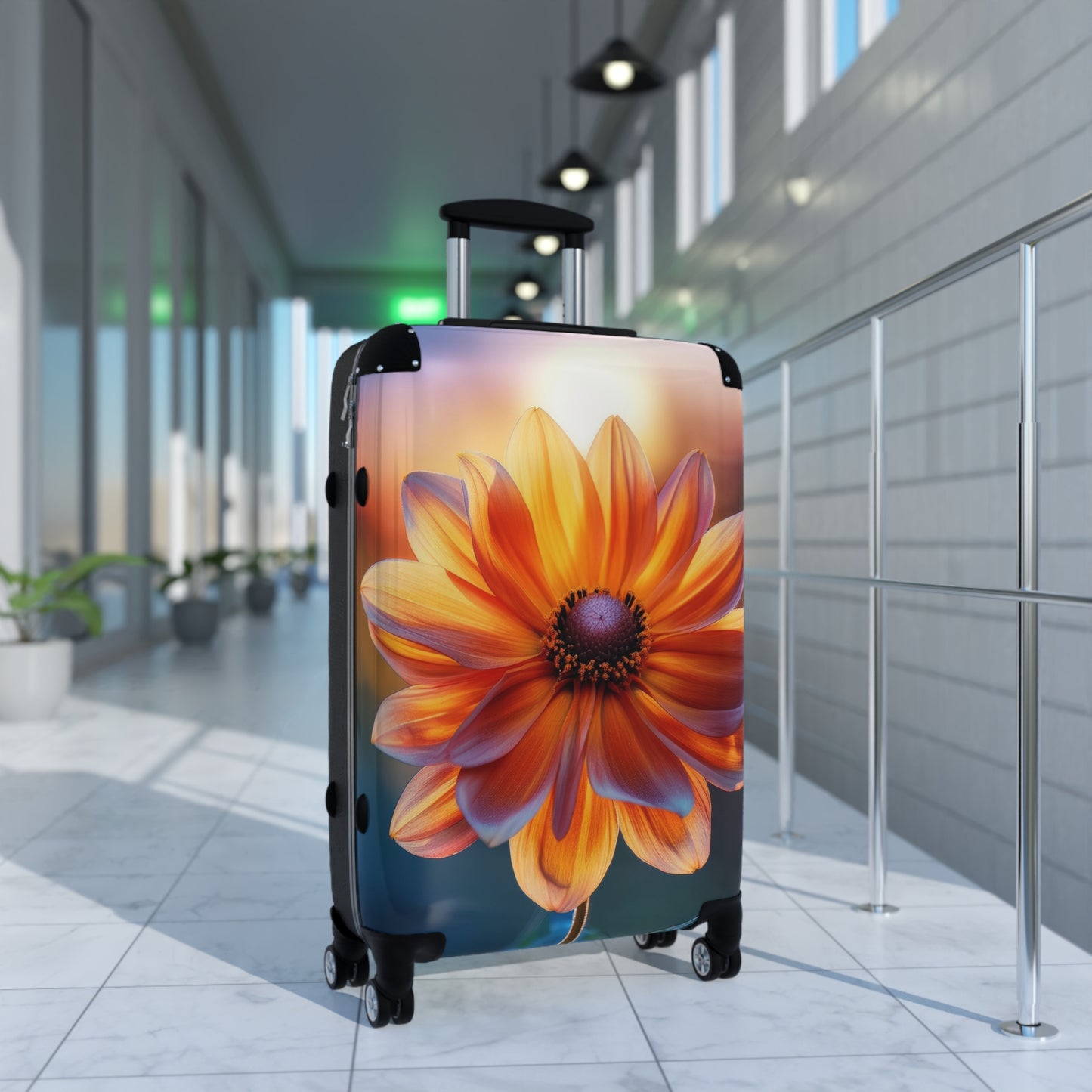 Nature Flowers Floral Orange Glow Art Carry-On Suitcase - Stylish Luggage for Travelers