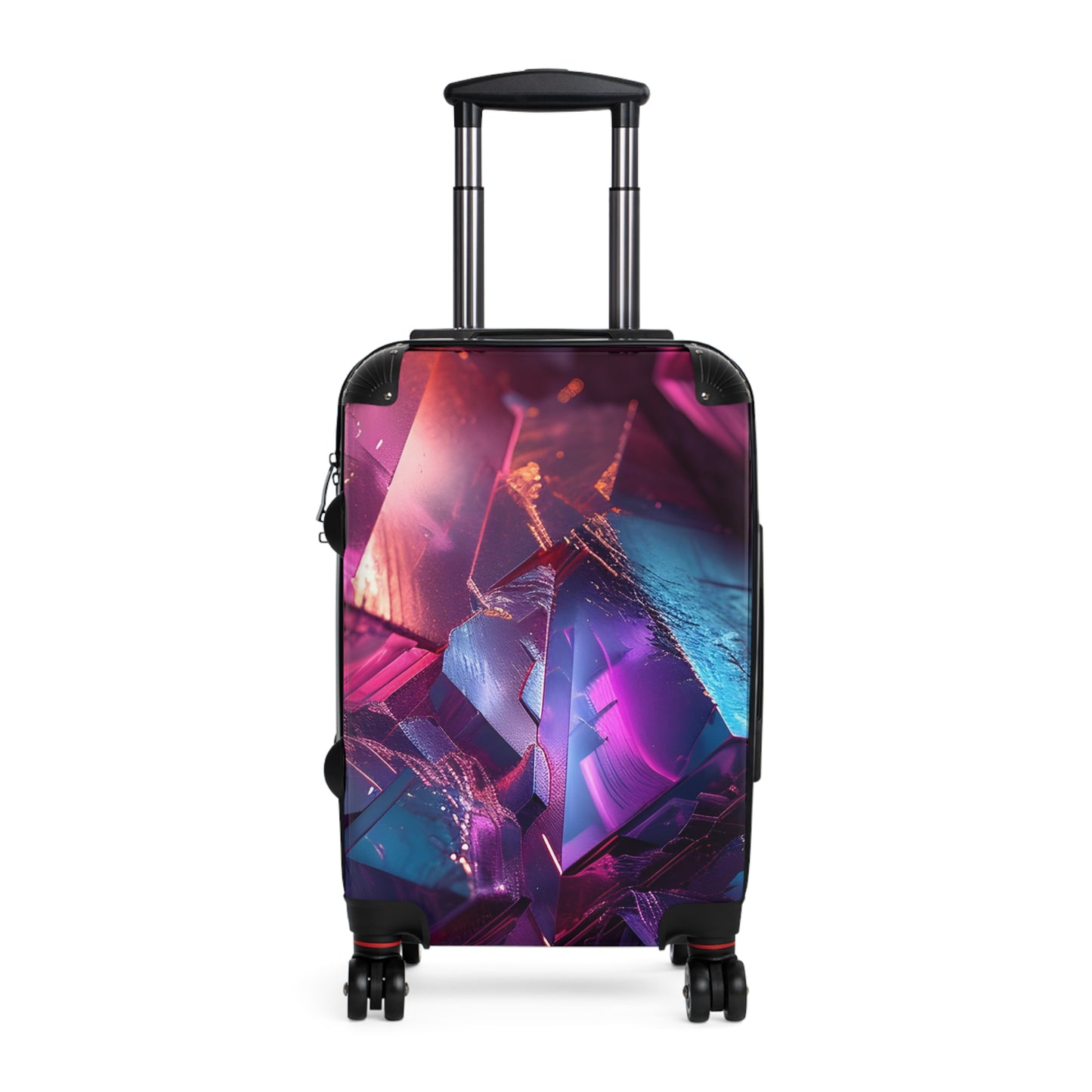 Abstract Colorful Crystal Art Carry-On Suitcase - Stylish Luggage for Travelers