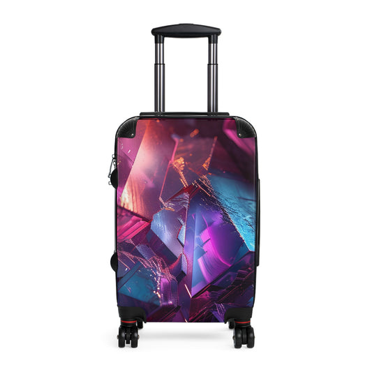Abstract Colorful Crystal Art Carry-On Suitcase - Stylish Luggage for Travelers