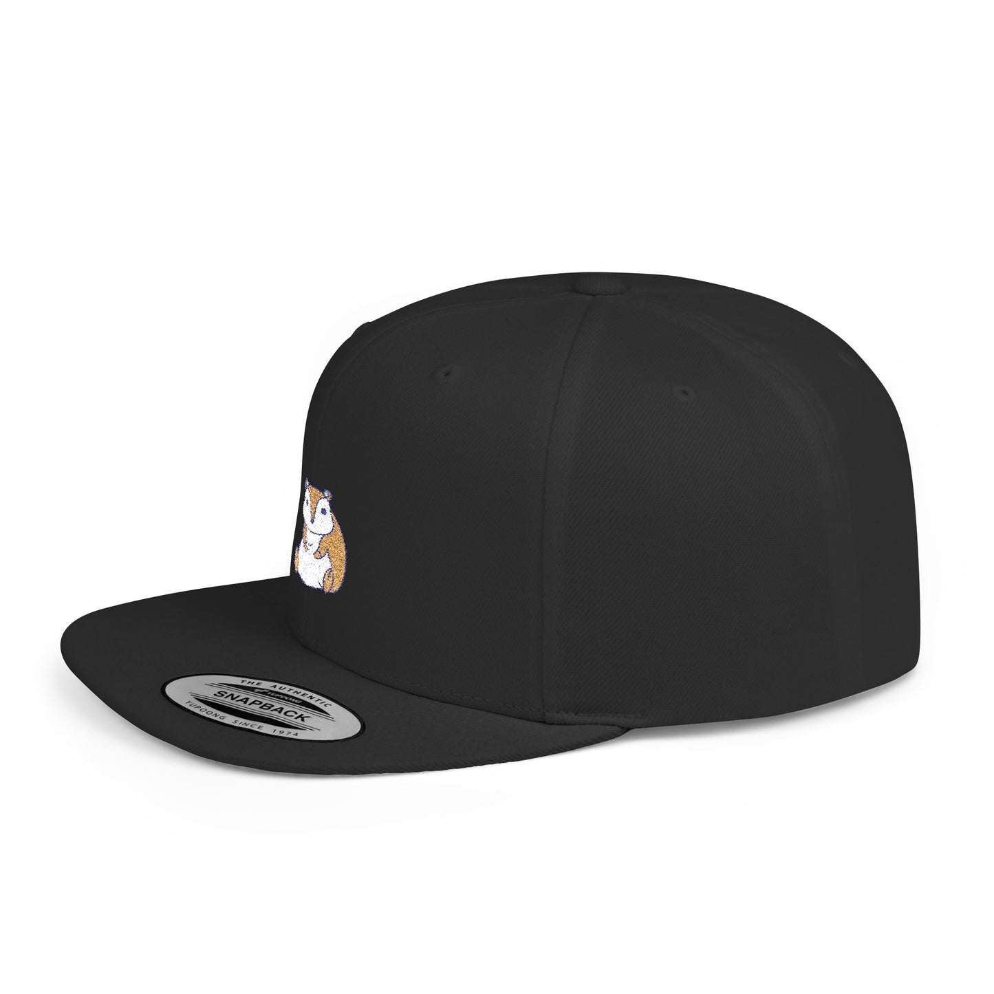 Icons Embroidered Hamster Flat Bill Snapback – Lightweight, Custom Fit, Premium Quality