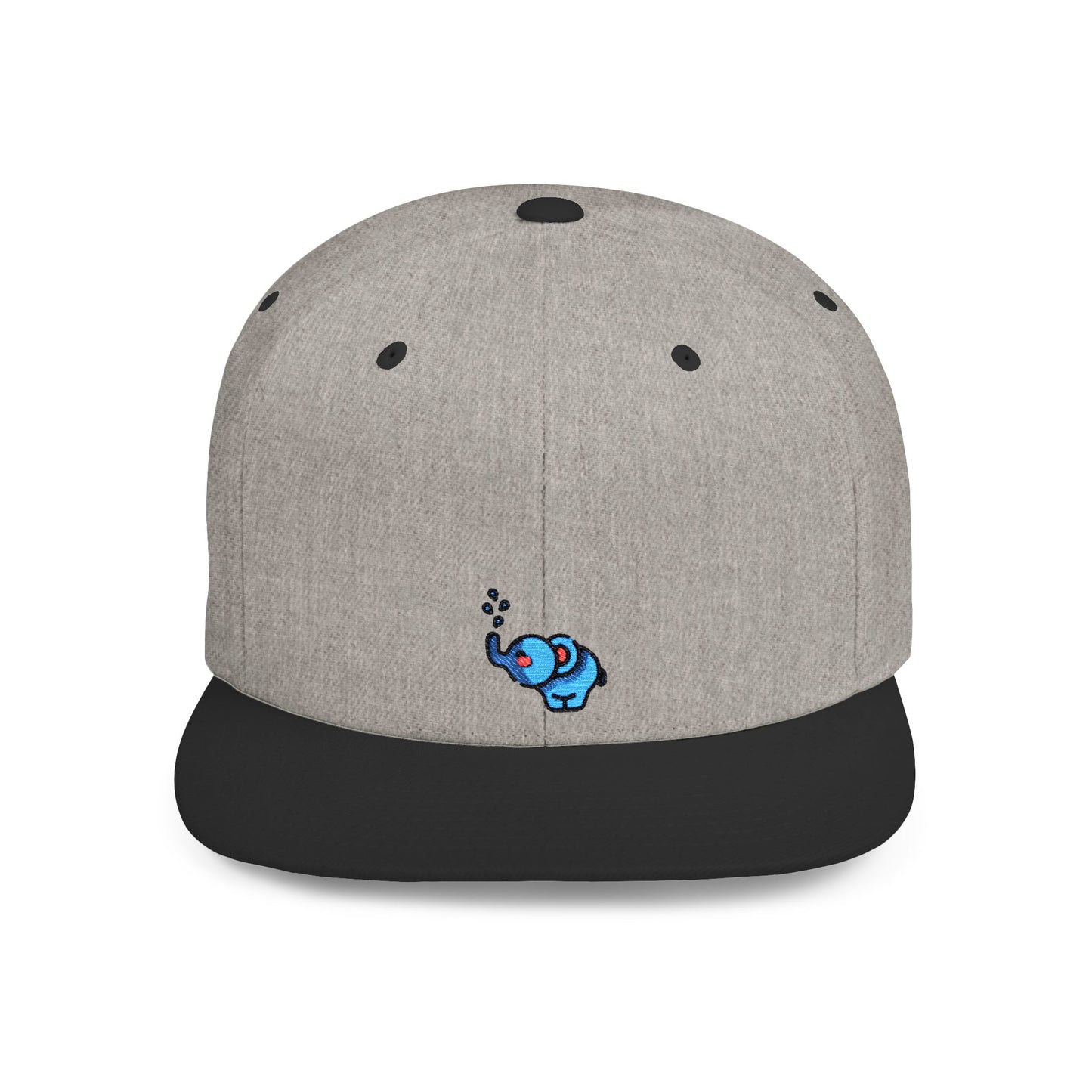Icons Embroidered Elephant Water Splash Print Flat Bill Snapback – Lightweight, Custom Fit, Premium Quality