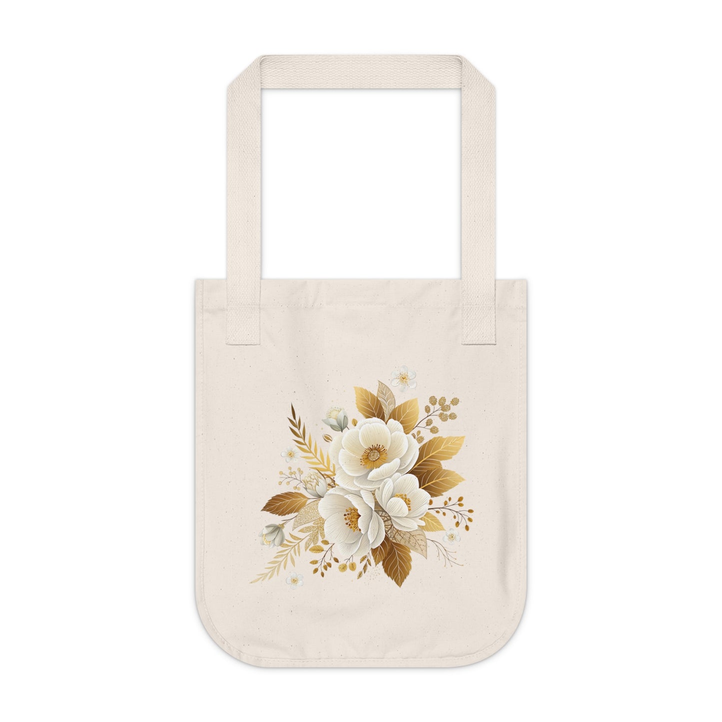 Flowers Bouquet Watercolor Floral Organic Canvas Tote Bag - Eco-Friendly Carryall for Everyday Use