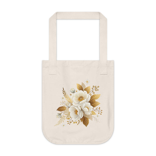 Flowers Bouquet Watercolor Floral Organic Canvas Tote Bag - Eco-Friendly Carryall for Everyday Use
