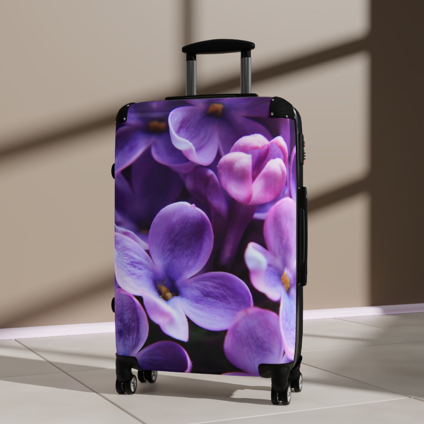 Nature Flowers Floral Tiny Purple Art Carry-On Suitcase - Stylish Luggage for Travelers