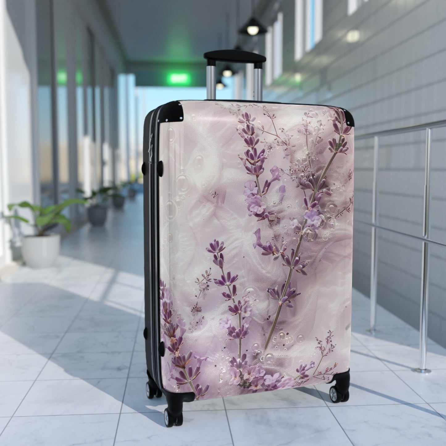 Nature Flowers Floral Animated Mauve Art Carry-On Suitcase - Stylish Luggage for Travelers