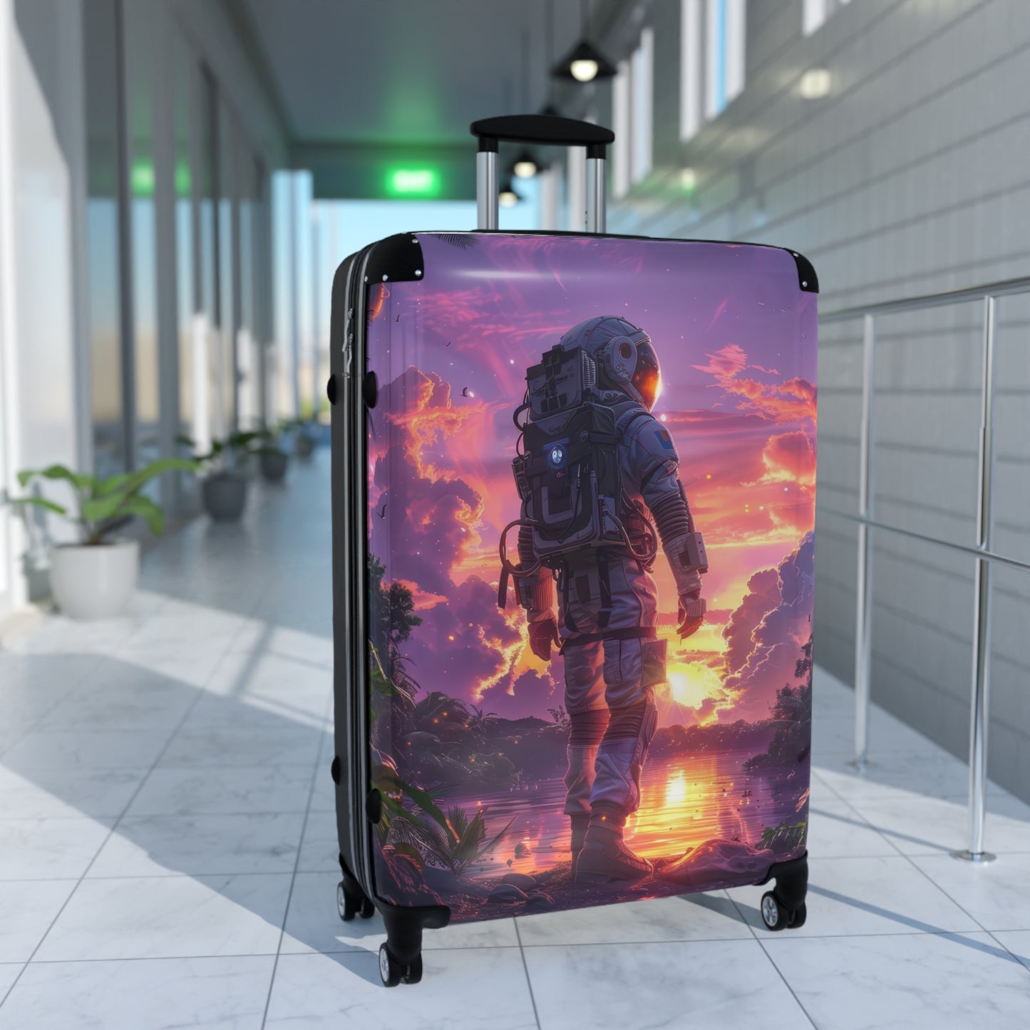 Astronaut Stands Art Carry-On Suitcase - Stylish Luggage for Travelers