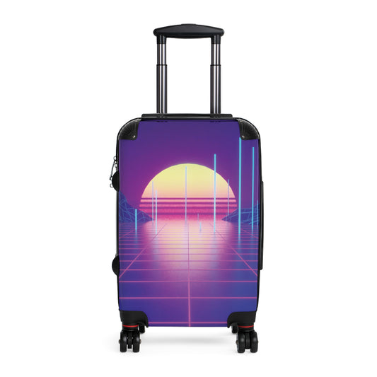 Abstract Retrowave Neon Art Carry-On Suitcase - Stylish Luggage for Travelers