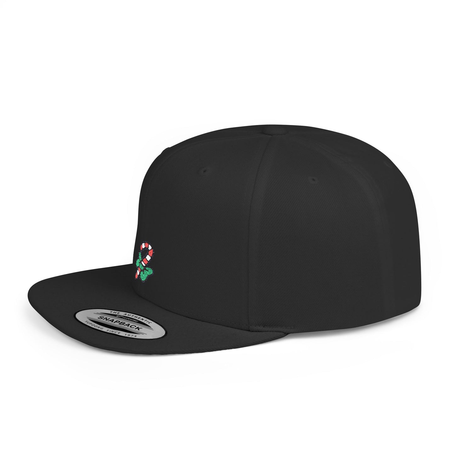 Icons Embroidered Candy Christmas Flat Bill Snapback – Lightweight, Custom Fit, Premium Quality