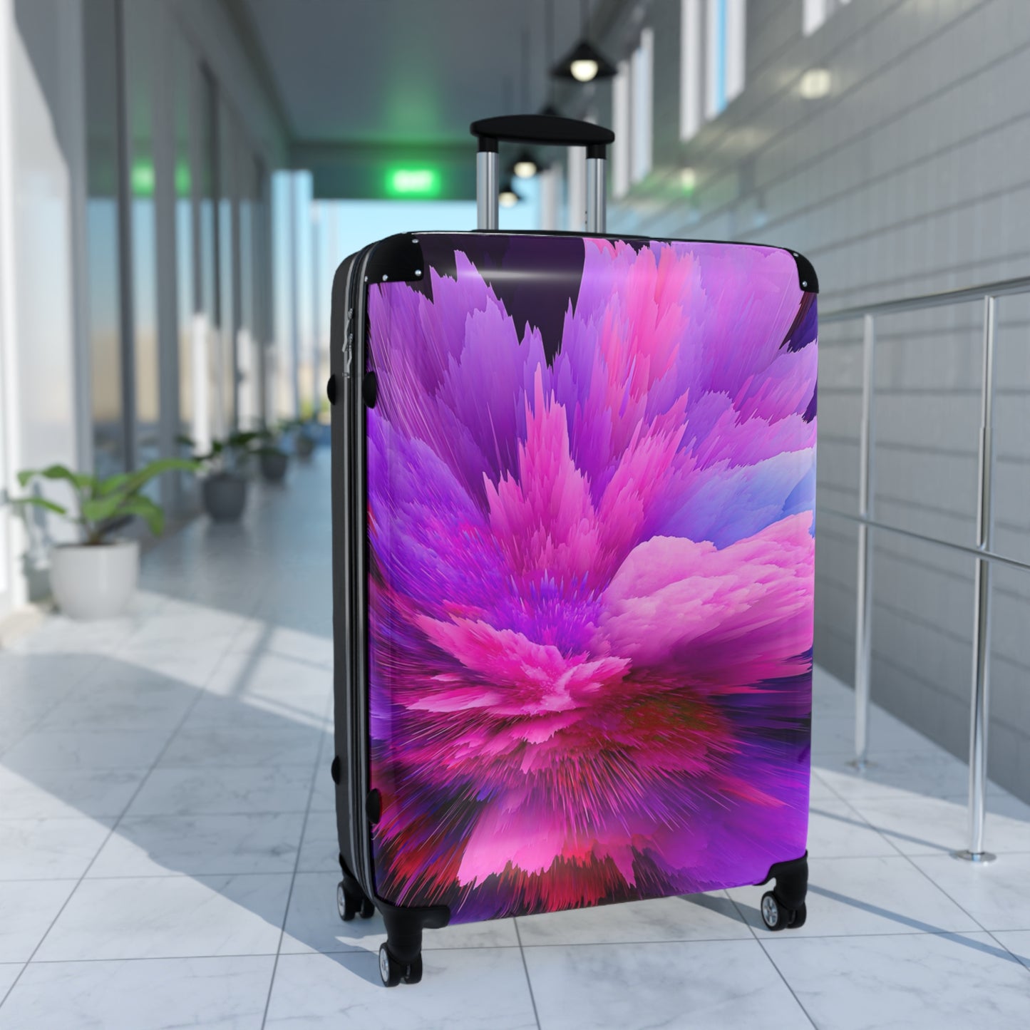 Abstract Colorful Burst Art Carry-On Suitcase - Stylish Luggage for Travelers