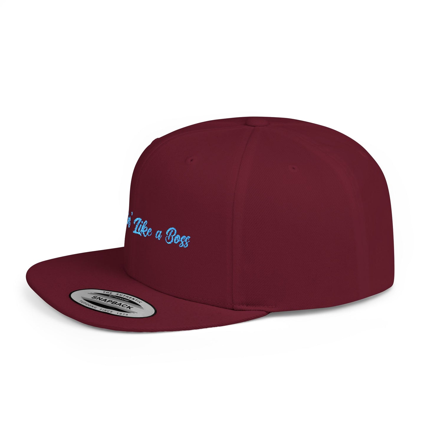 Text Mommin’ Like a Boss Flat Bill Snapback – Lightweight, Custom Fit, Premium Quality