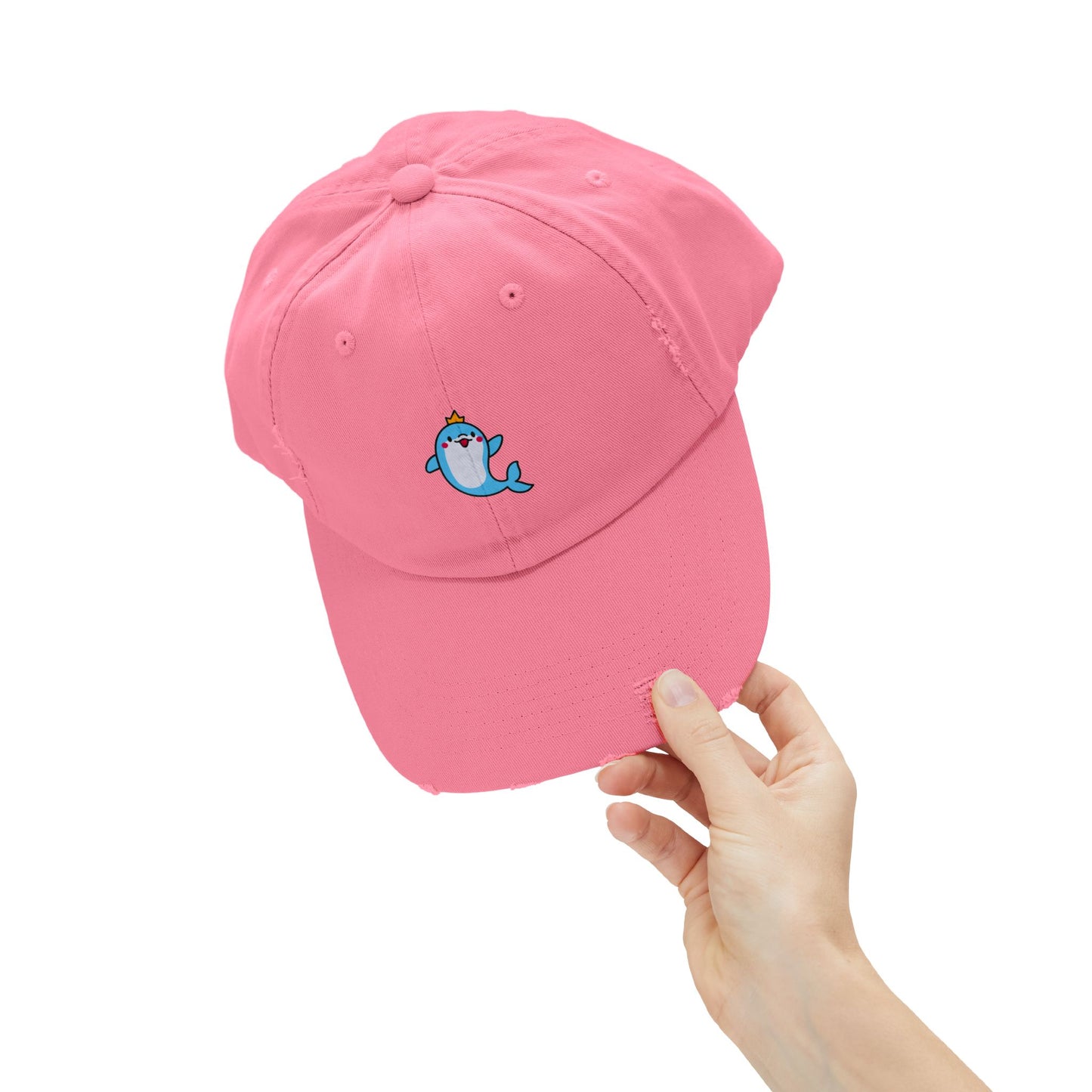 Dolphin Crown Vintage Distressed Dad Hat Unisex Adjustable Cotton Twill Baseball Cap for Casual Everyday Wear