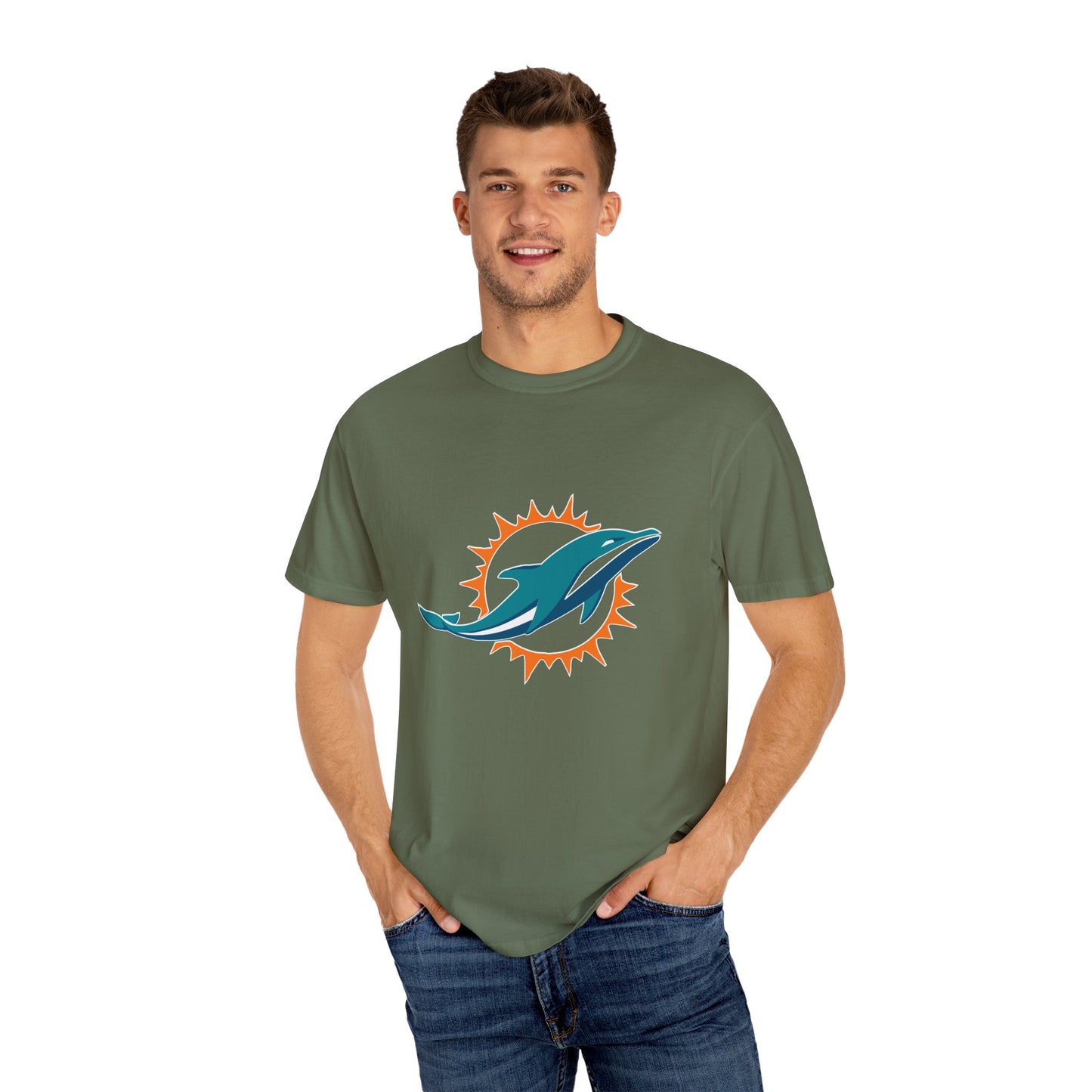 Miami Dolphins Football Merchandise Garment-Dyed T-Shirt – Premium Cotton Tee for Customization