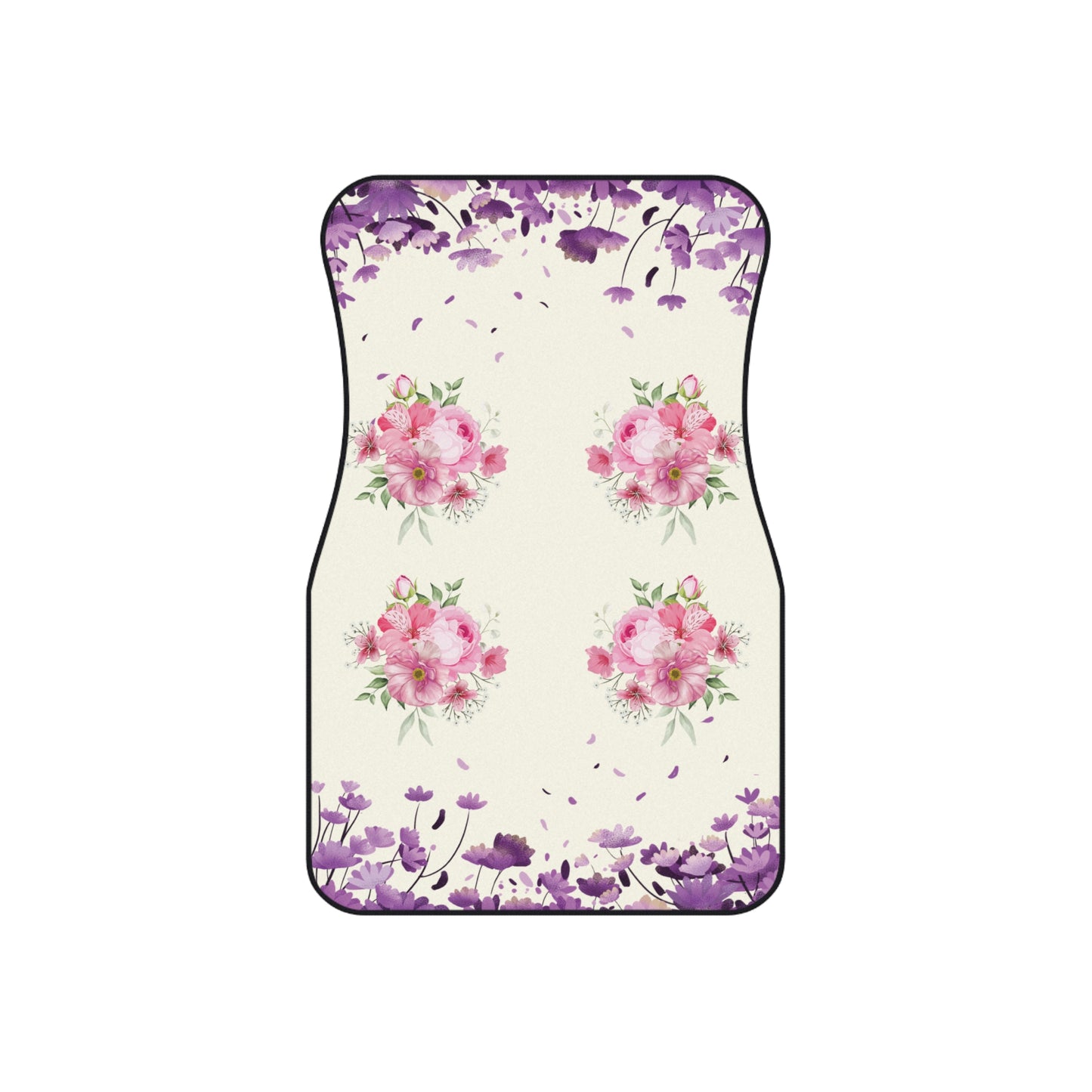 Flowers Purple Flowers Car Floor Mats – 2-Piece Front Set, Durable & Stylish, Universal Fit