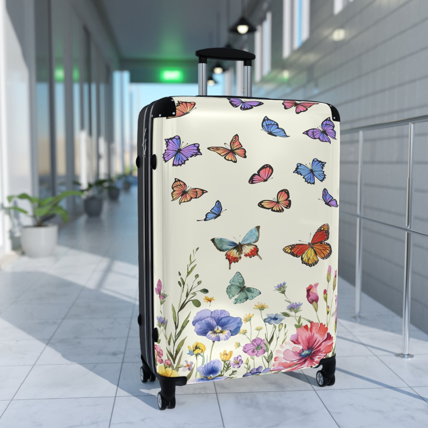 Nature Flowers Floral Butterflies Art Carry-On Suitcase - Stylish Luggage for Travelers