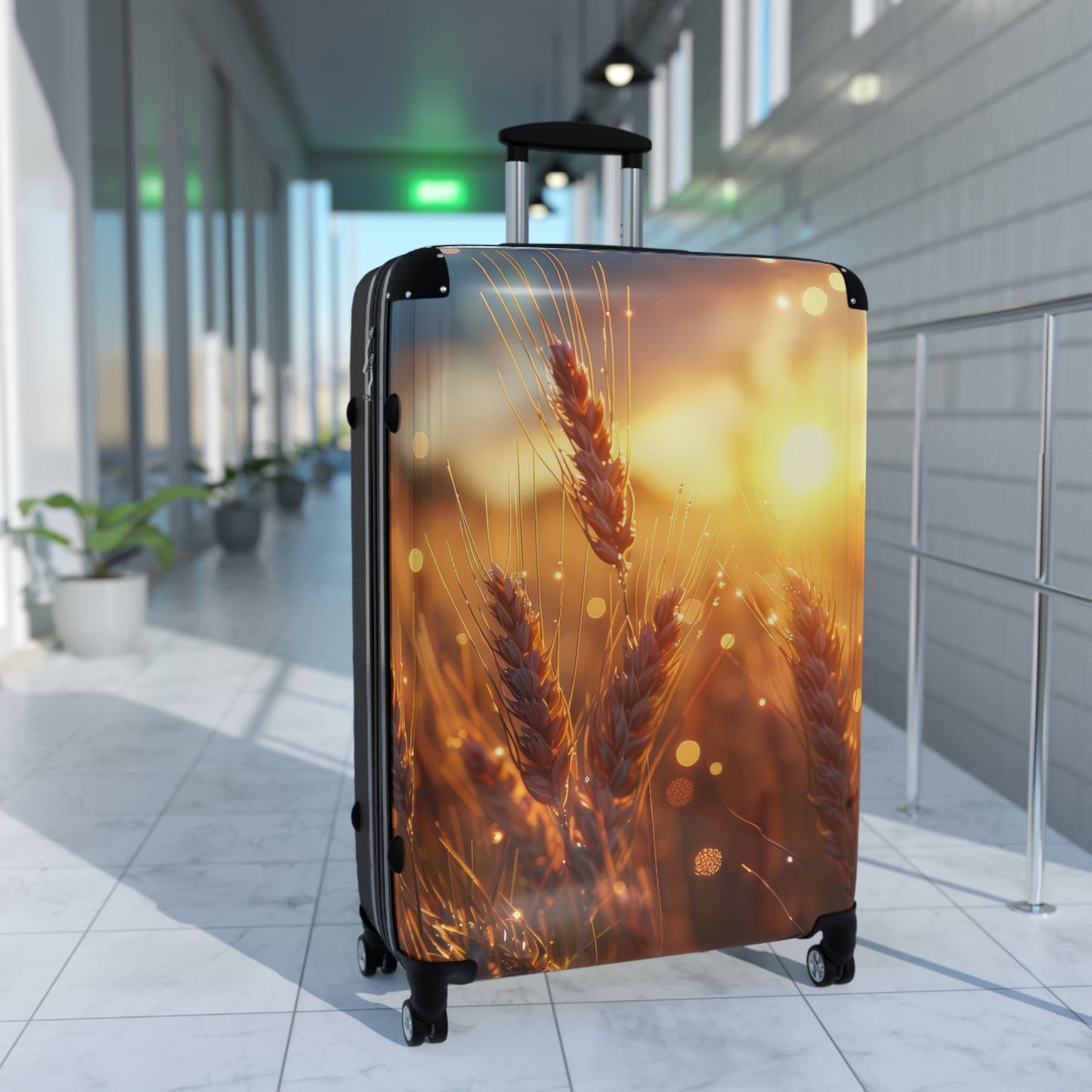 Nature Wheat Golden Art Carry-On Suitcase - Stylish Luggage for Travelers