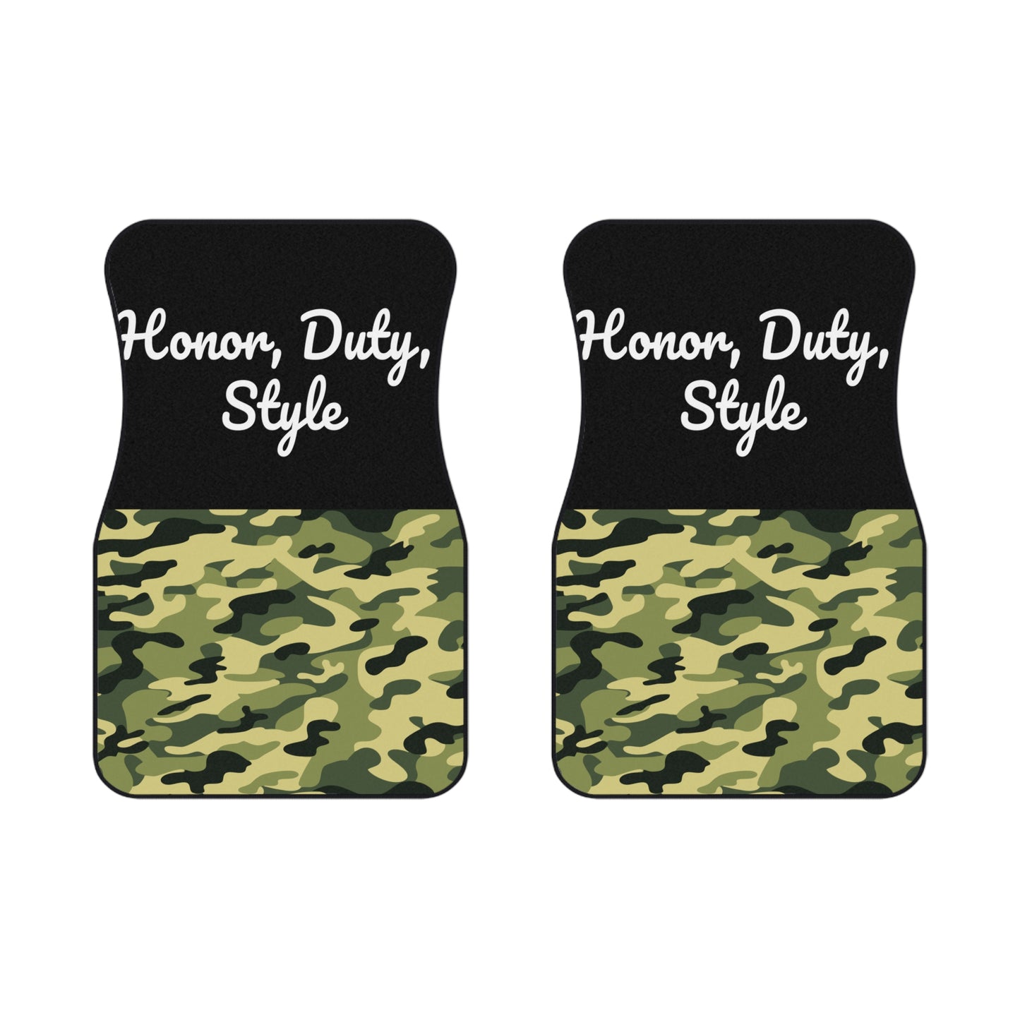 Army Honor, Duty, Style Car Floor Mats – 2-Piece Front Set, Durable & Stylish, Universal Fit
