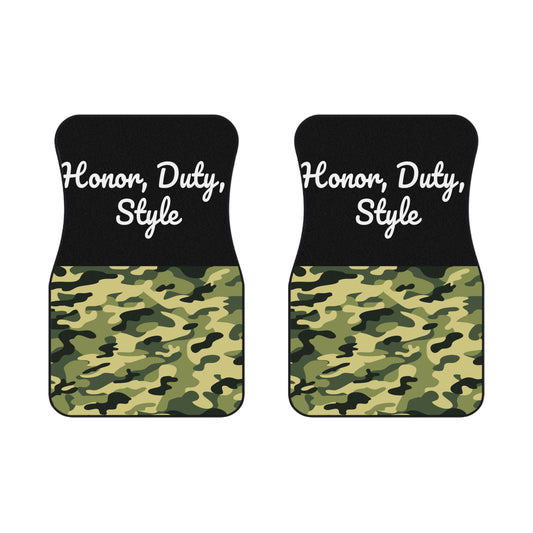 Army Honor, Duty, Style Car Floor Mats – 2-Piece Front Set, Durable & Stylish, Universal Fit